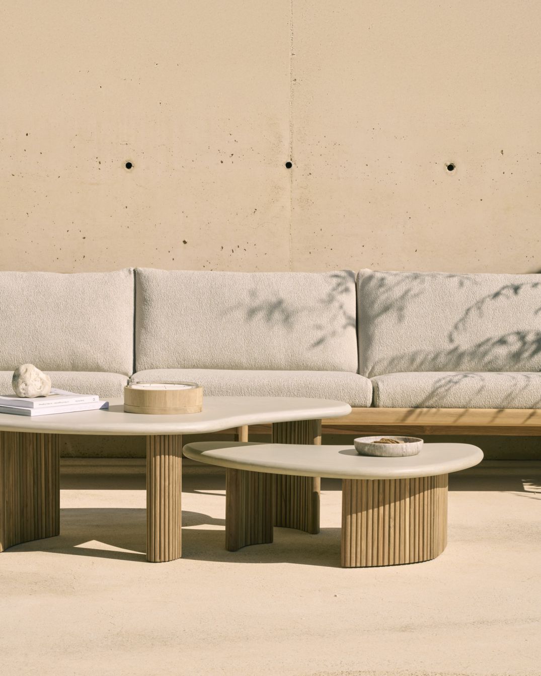 Boomerang Outdoor salontafel beton/teak Ethnicraft