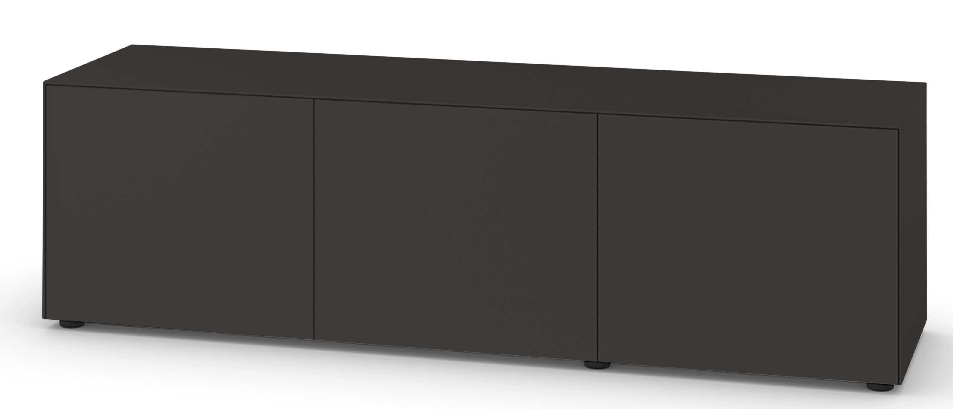 Dunkelgraues Nex Pur Box Board von Piure mit drei Türen und minimalistischem Design.