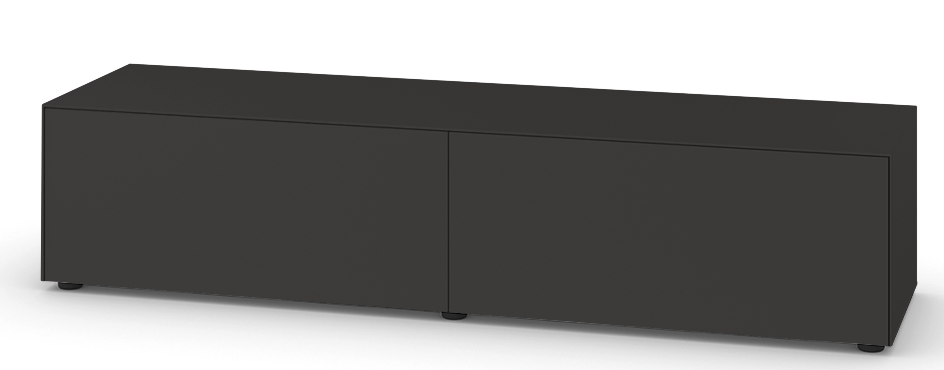 Piure Nex Pur Box TV-Lowboard in Anthrazit mit Medienklappe für Wohnzimmer und TV-Möbel.