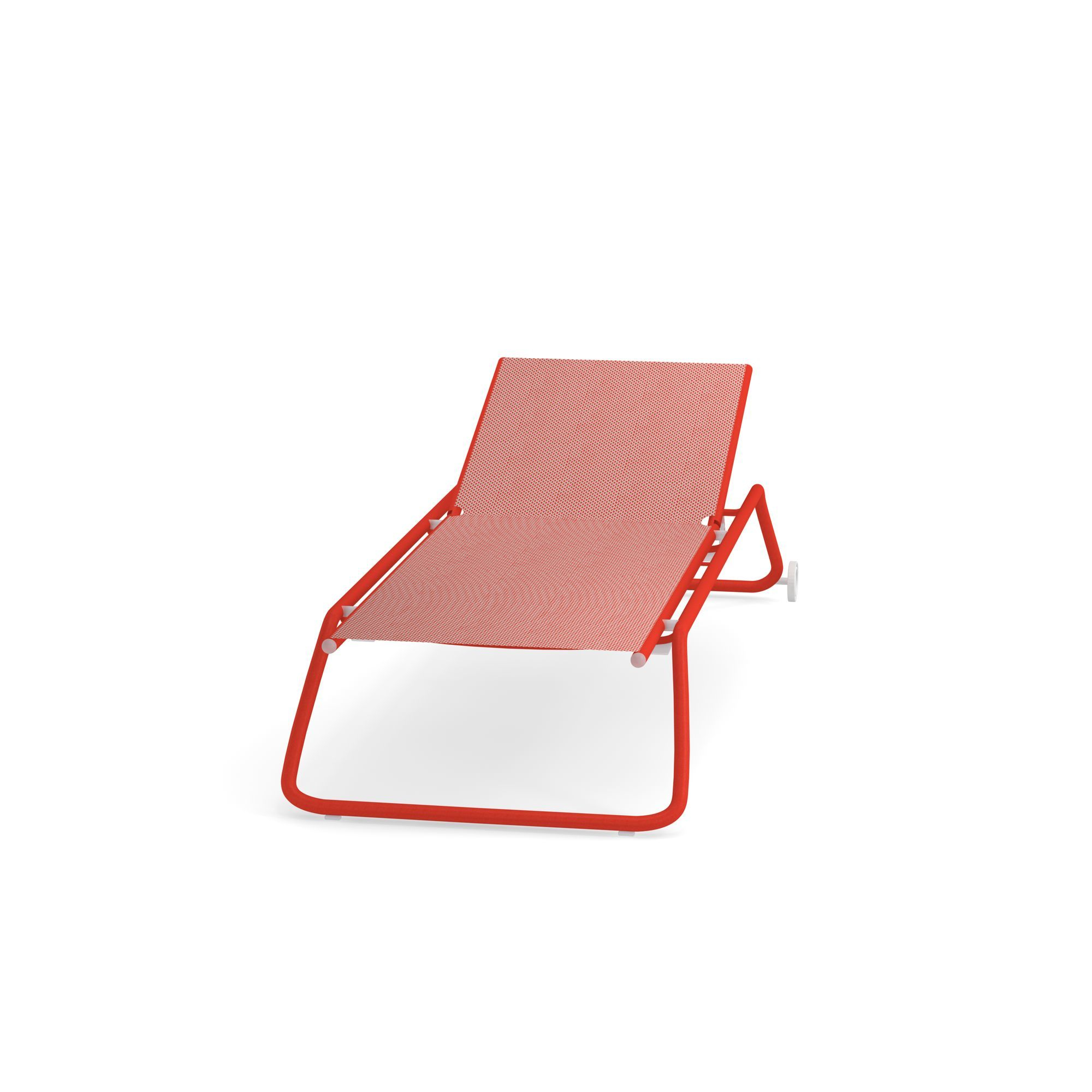 Rote Emu Snooze Sonnenliege aus Metall und Textil für Garten und Terrasse.