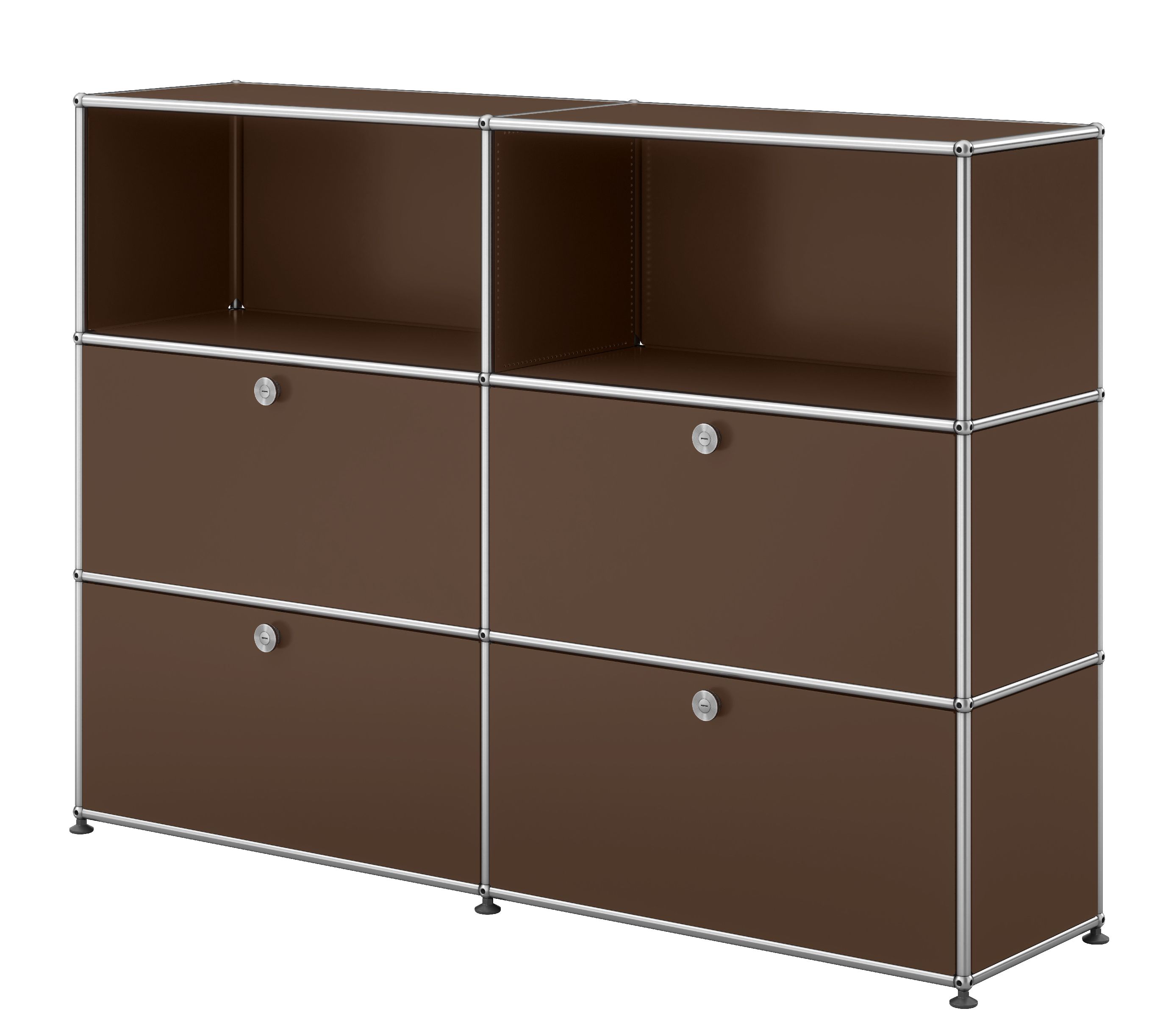 USM Haller Highboard met 4 deuren / 2 open bruin