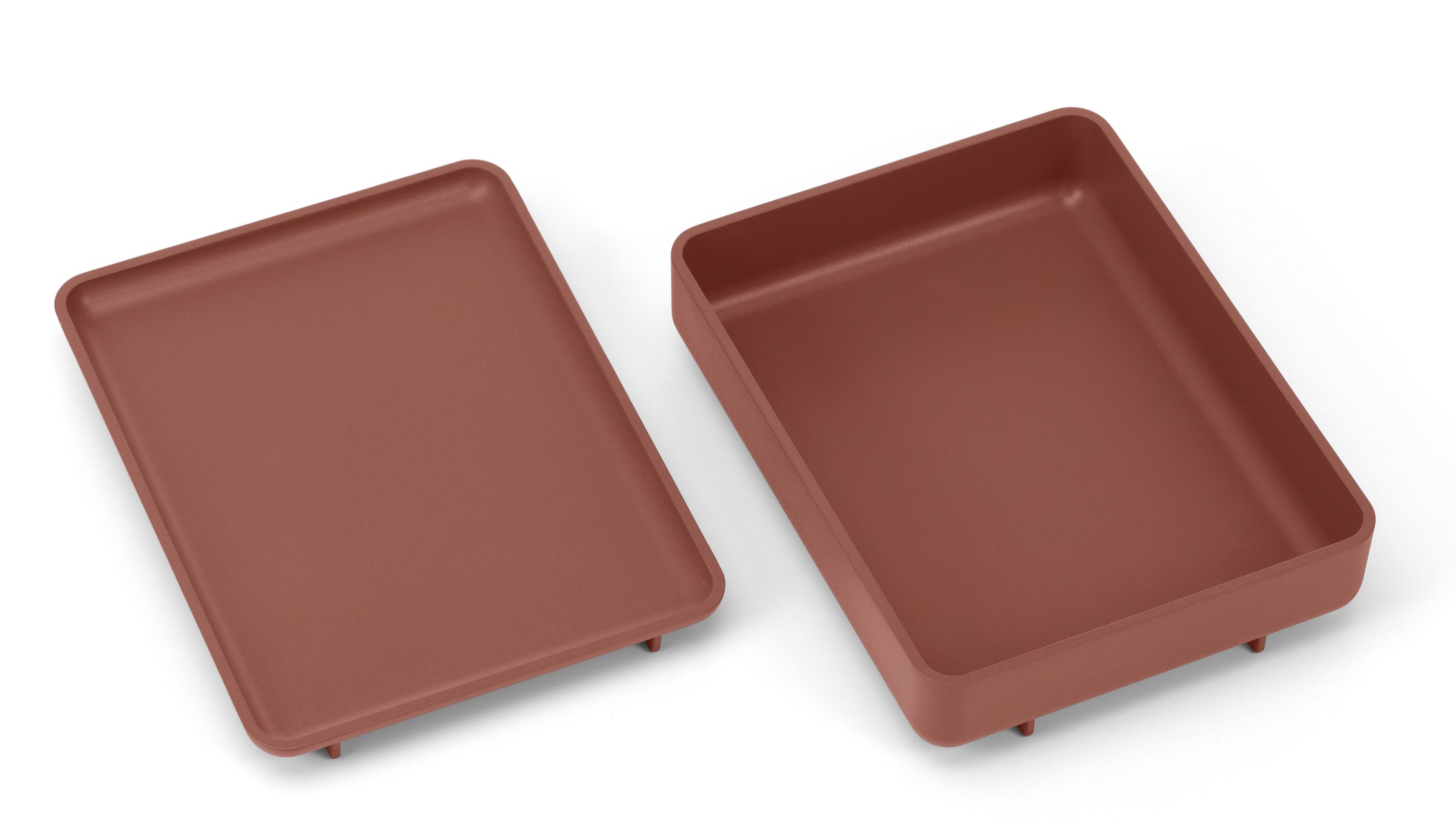 Vitra Drop Box Tray Set, terracottafarben, Ablage und Deckel für Büroorganisation und stilvolle Aufbewahrung.