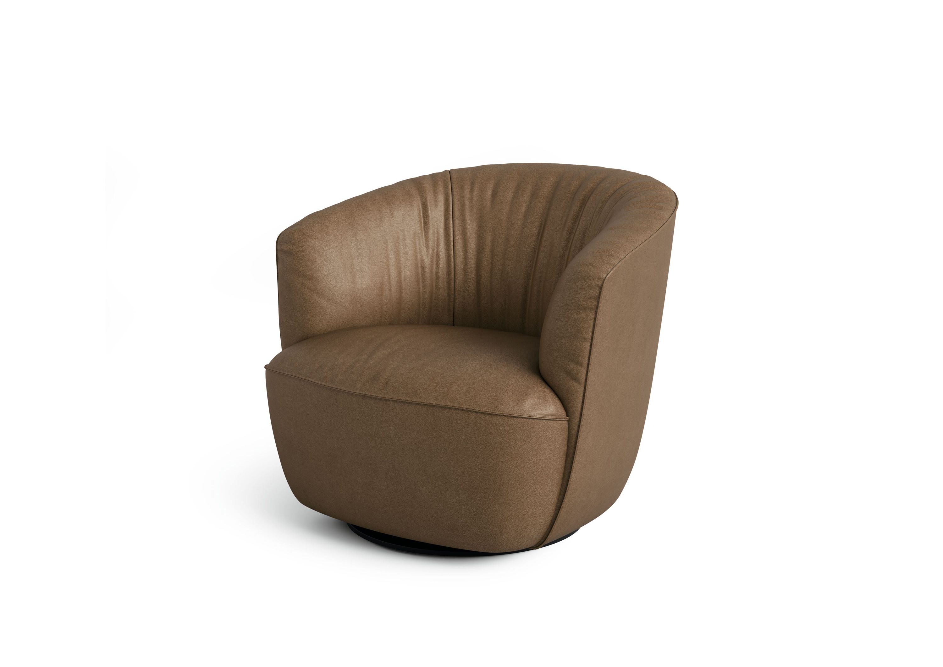 Ishino Sessel von Walter Knoll, brauner Ledersessel mit Drehfunktion, modernes Design für Wohnzimmer und Büro.