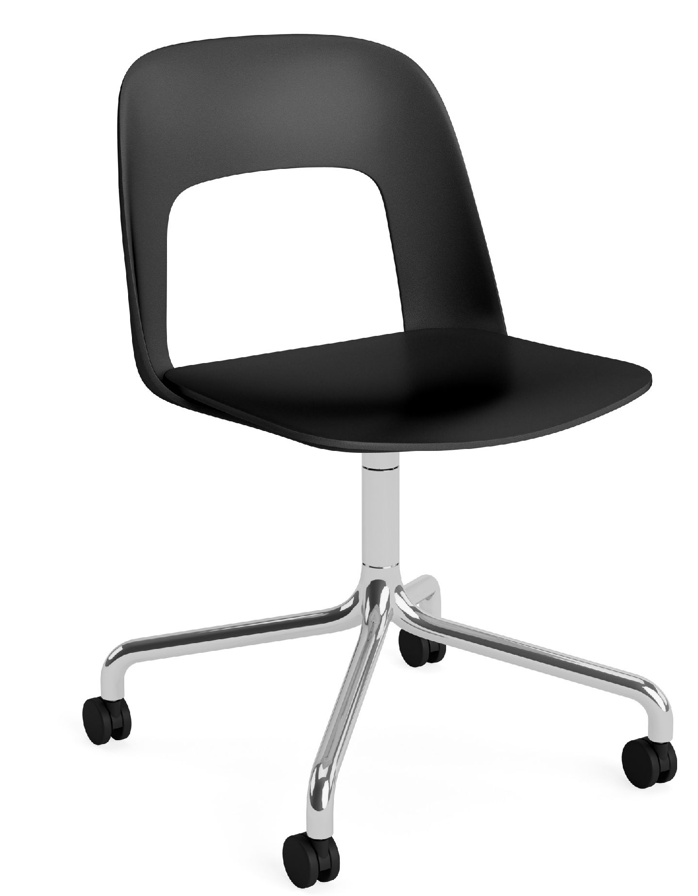 Lay-out Side Chair 161, draaistoel met vier poten van Hay