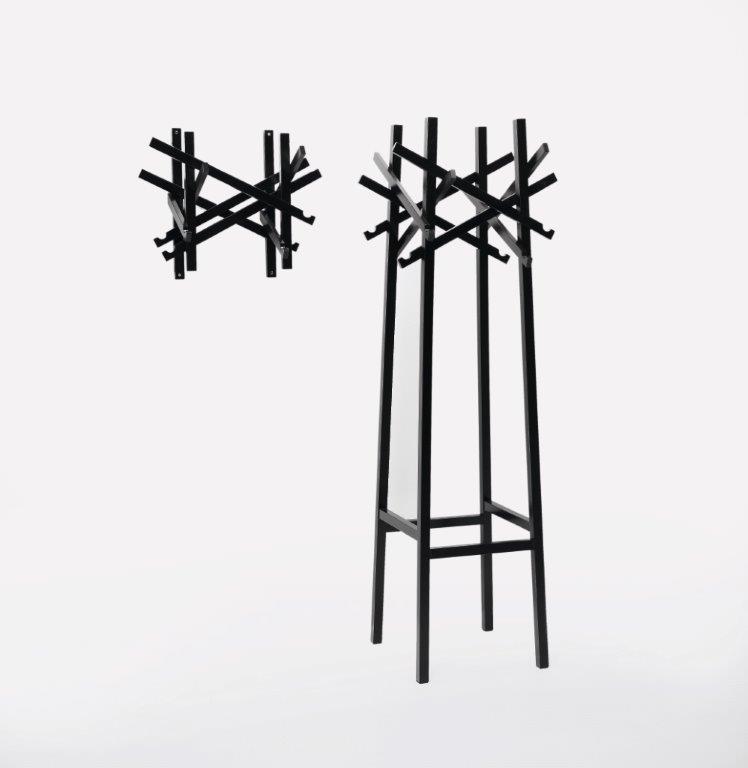 Nest Standgarderobe von Karl Andersson & Soener, schwarze Garderobe mit Wandhaken im modernen Design.