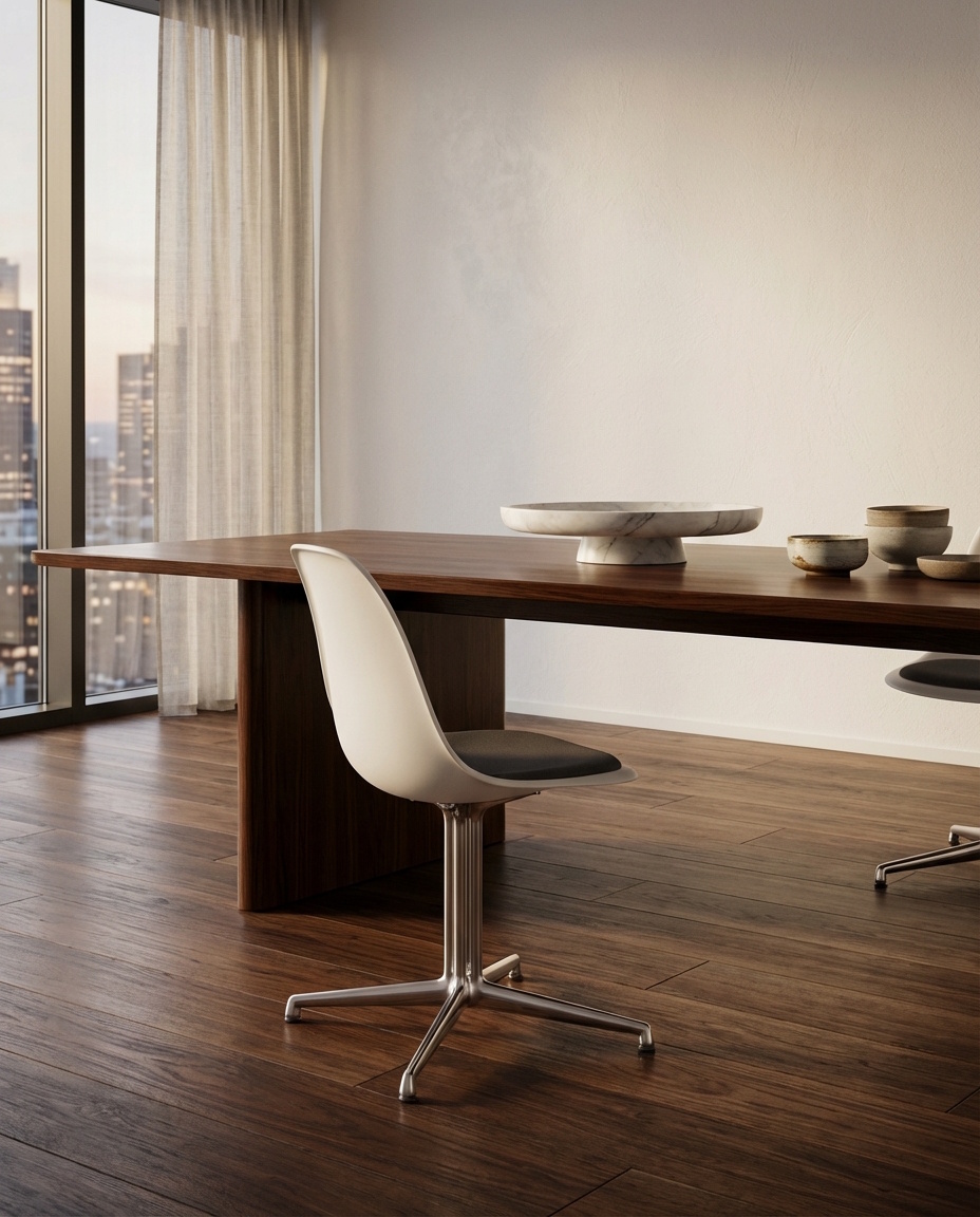 Eames Plastic Side Chair DSL RE stoel met zitkussen Vitra