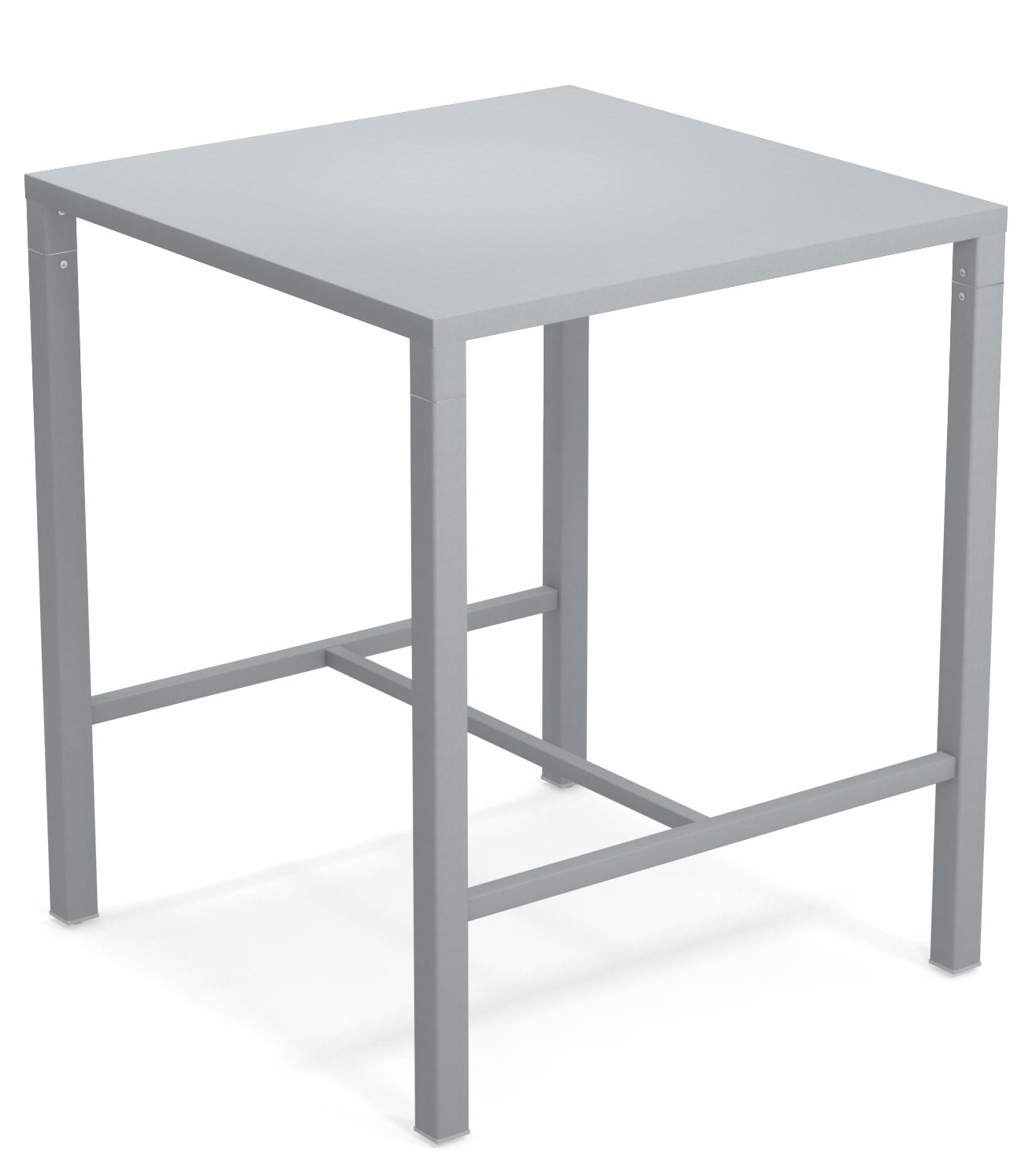 Nova Hochtisch Outdoor von Emu, quadratischer Stehtisch für den Außenbereich, modernes Design in Grau.