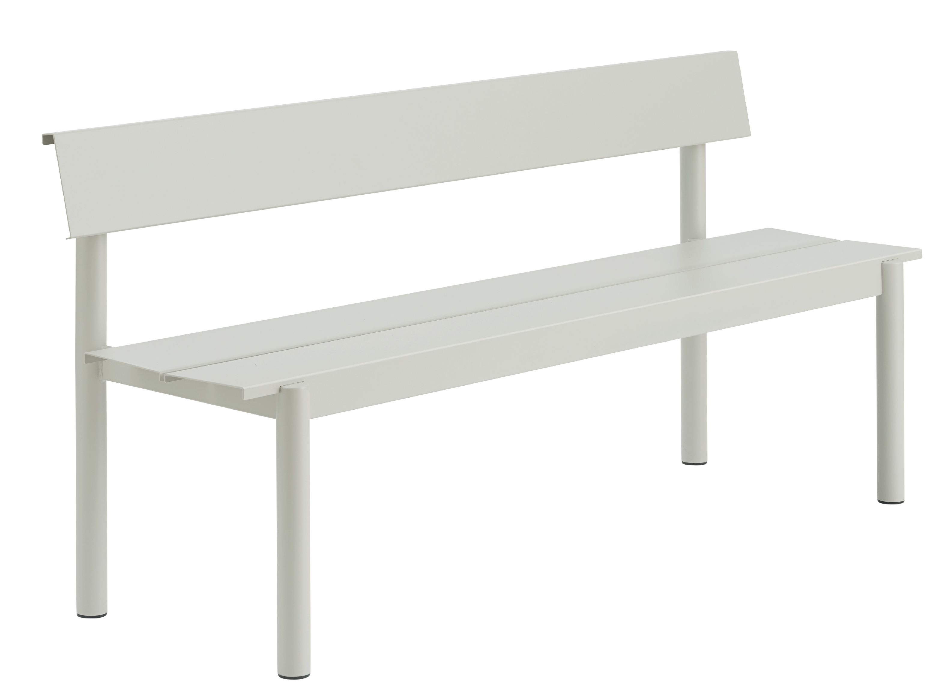 Linear Steel Bench: buitenbank met rugleuning 170 x 34 cm Muuto