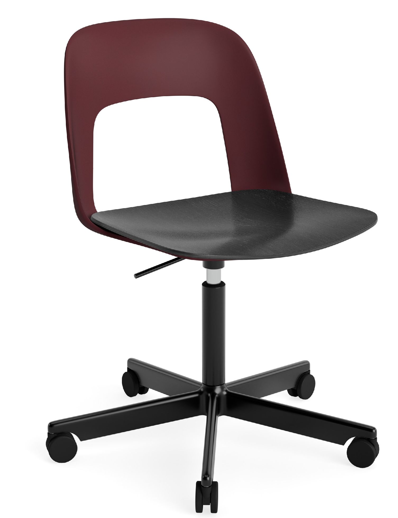 Layout Side Chair 142 stoel met vijfpoot en draaivoet van Hay