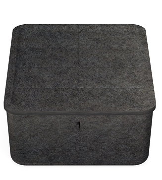 USM Haller Inos diepe box met dienblad L 22,3 x D 25 x H 9,5 cm / antracietgrijs