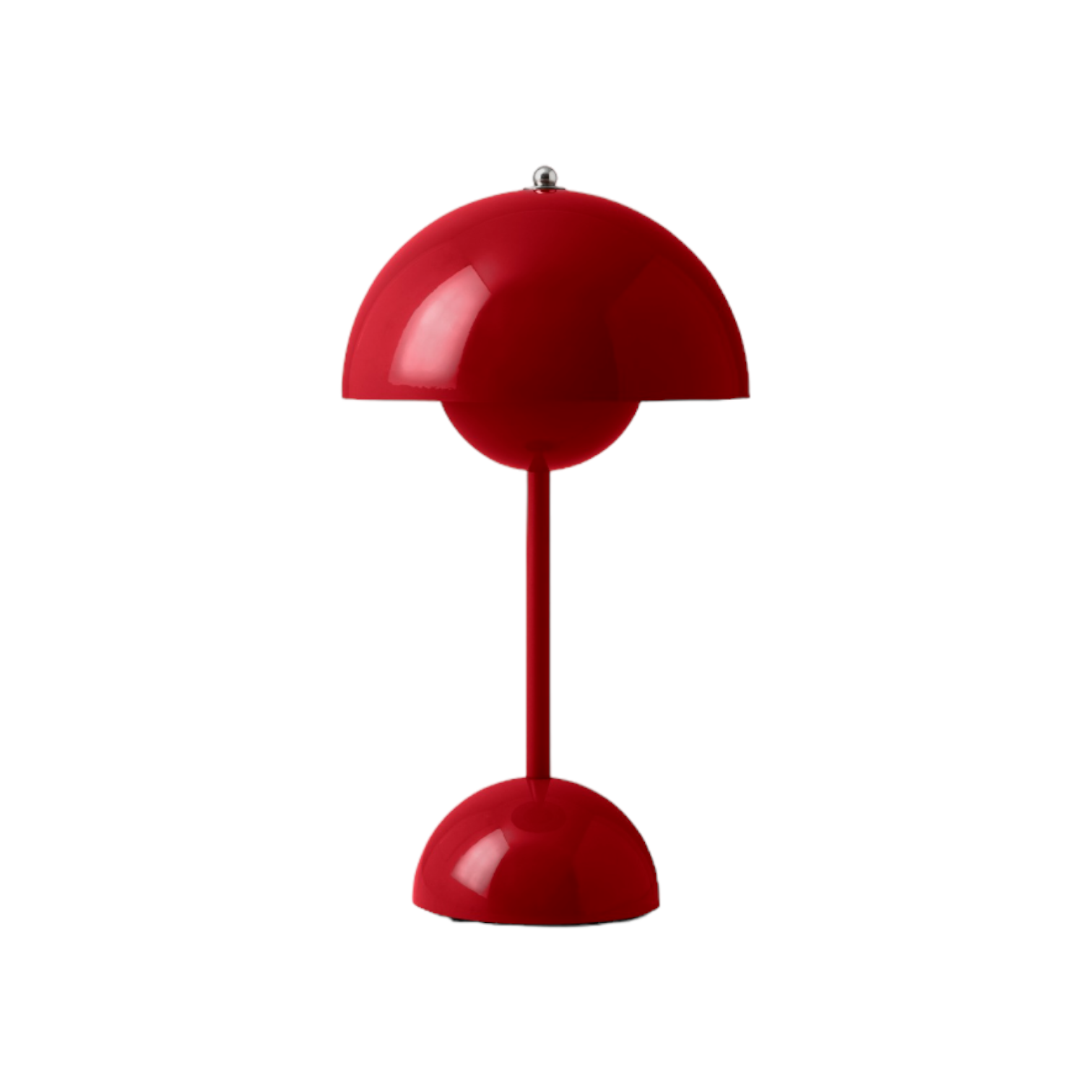 Rote Flowerpot VP9 Akkuleuchte von AndTradition: tragbare Tischleuchte mit USB-Anschluss.