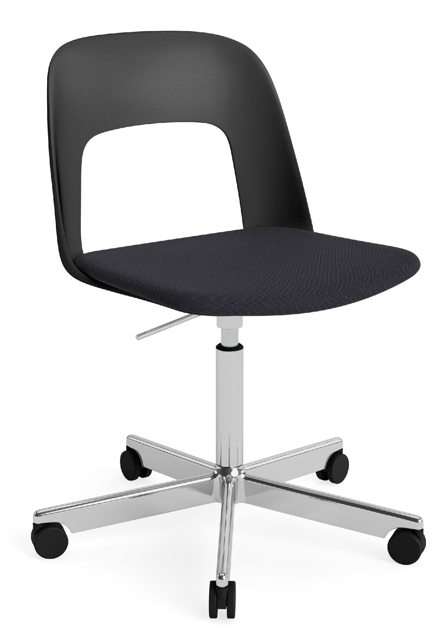 Layout Side Chair 143 stoel met vijfpoot en draaivoet van Hay