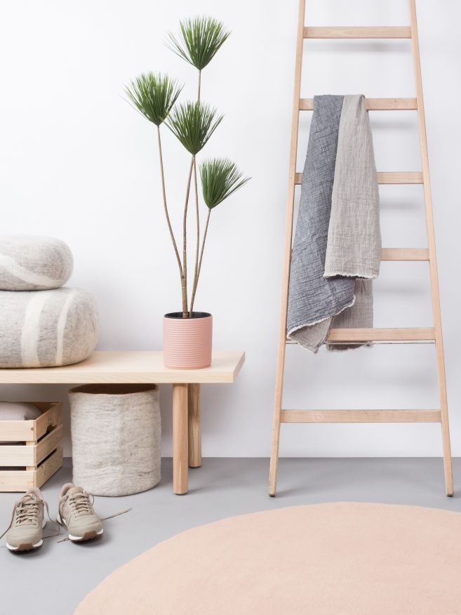 Mono rond vilten tapijt Ø 160 cm myfelt  Merle (roze)