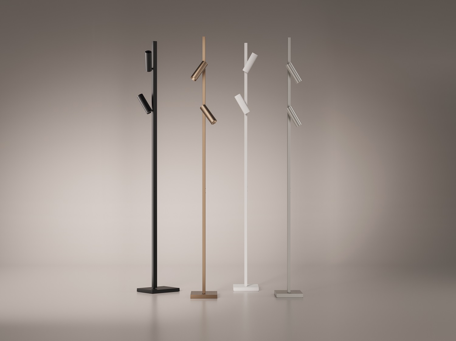ZEN-X2 Stehleuchte in Schwarz, Gold, Weiß und Silber, moderne LED-Stehleuchten für Wohnzimmer und Büro.
