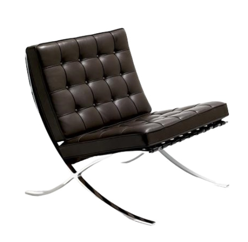 Barcelona Sessel mit schwarzem Lederbezug und verchromtem Stahlgestell von Knoll International. Designklassiker.