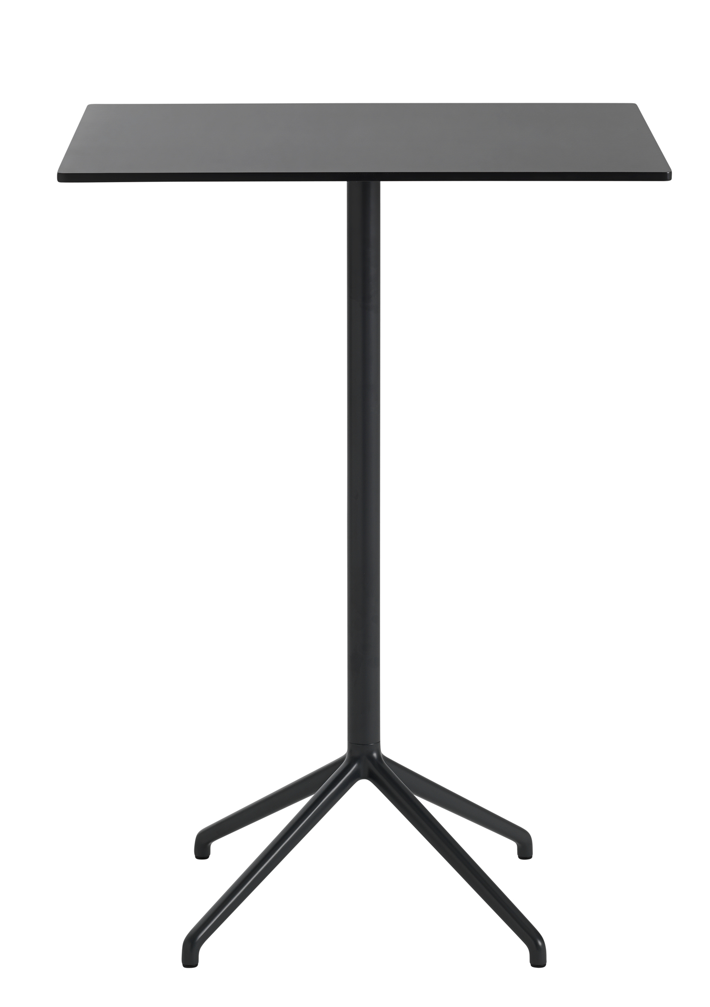 Schwarzer Muuto Still Cafe Table Beistelltisch mit quadratischer Tischplatte und filigranem Fußgestell für moderne Einrichtungen.