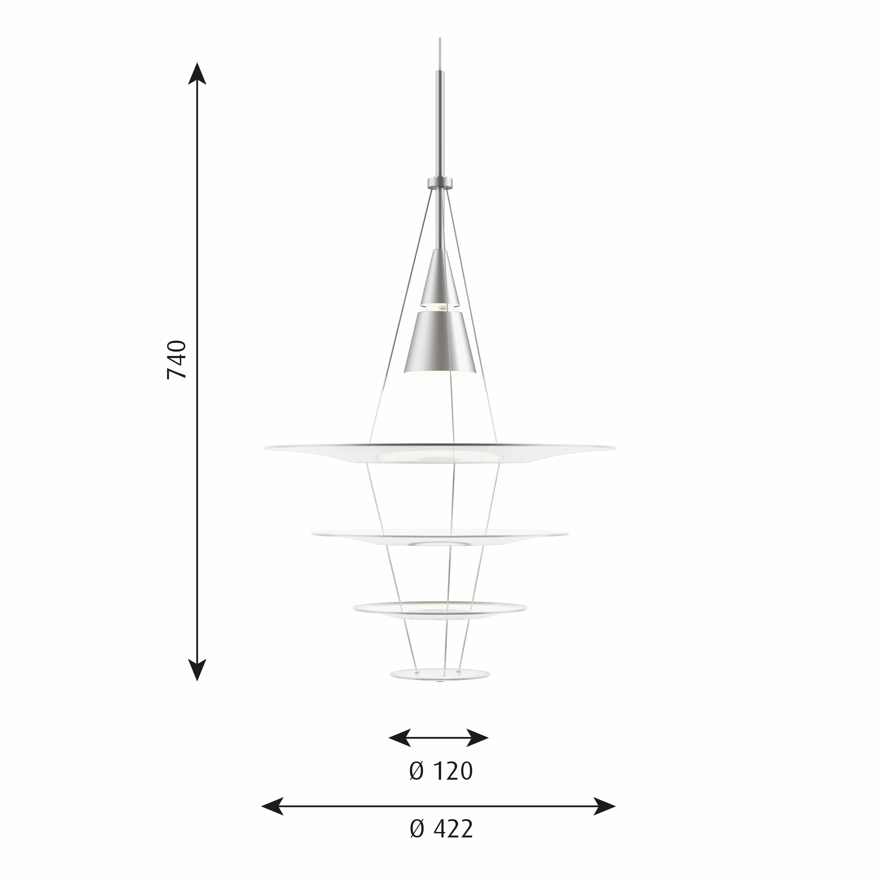 Enigma 425/545 hanglamp van Louis Poulsen