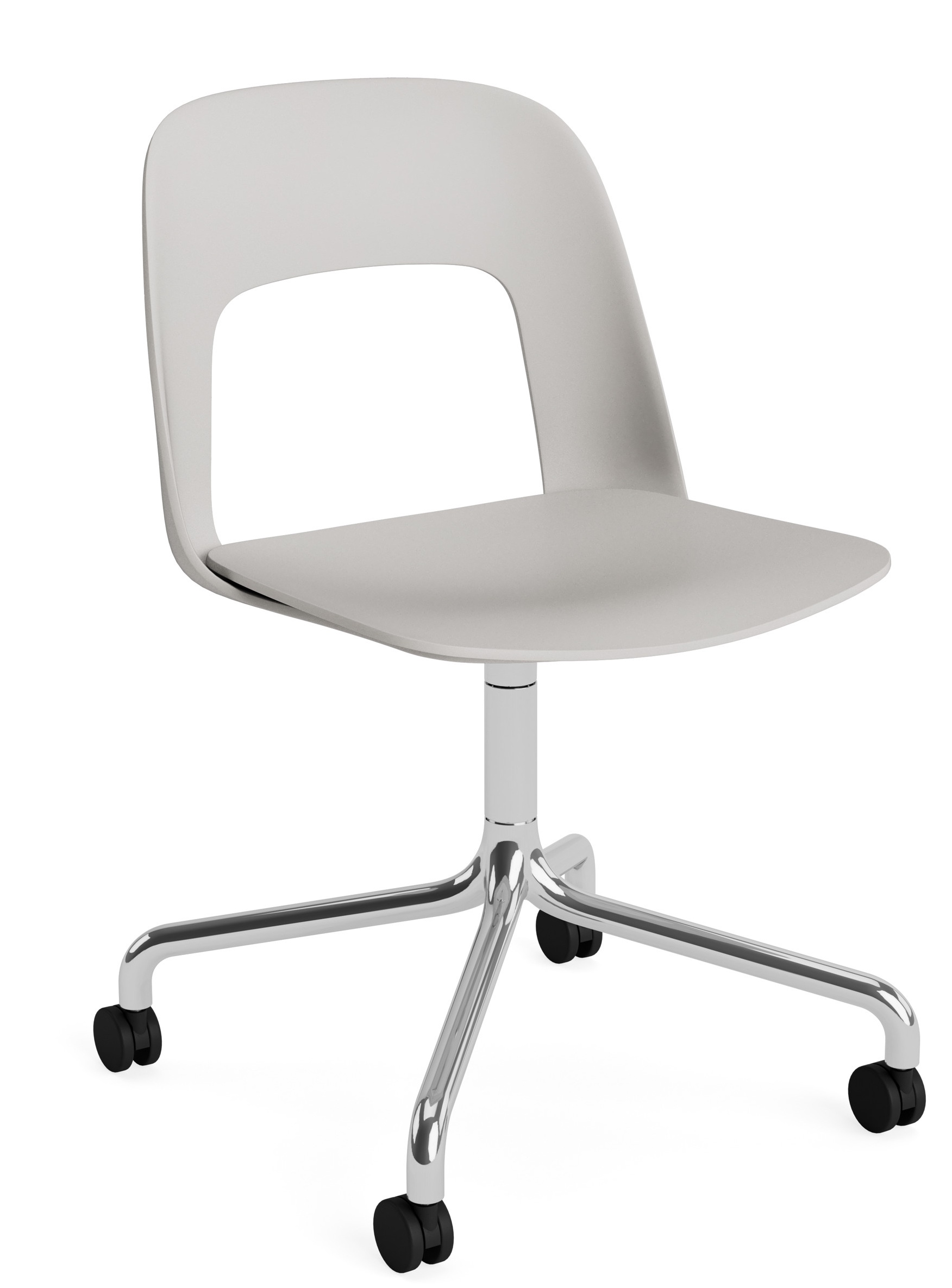 Lay-out Side Chair 161, draaistoel met vier poten van Hay