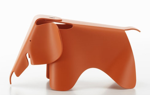 Eames Elephant Small klein RE Vitra Rood Oranje