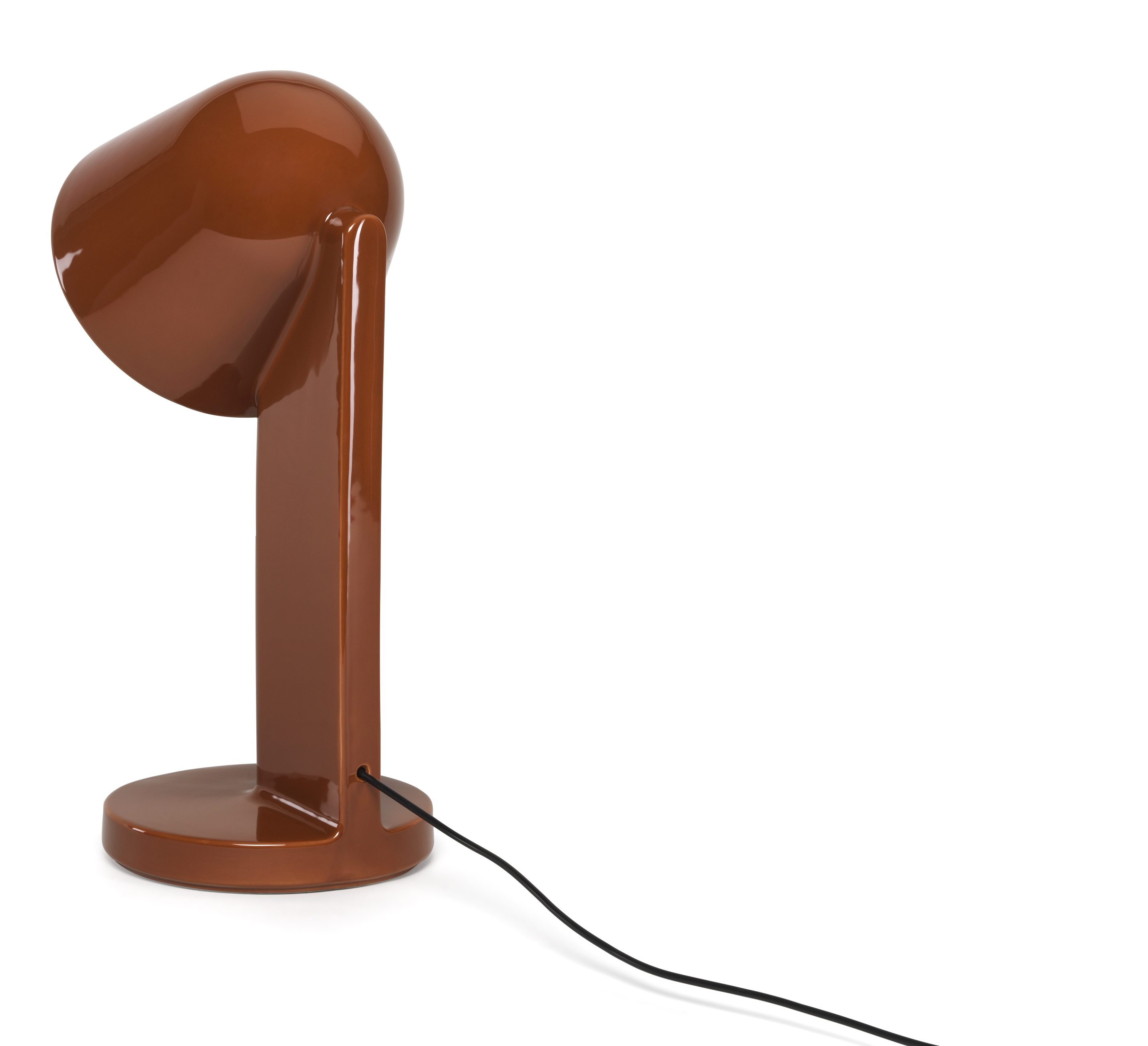 Braune Céramique Tischleuchte von Flos, modernes Design für Wohnzimmer und Schlafzimmer.