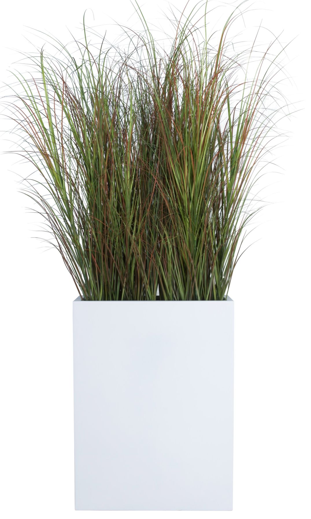 Copenhague Grass Kunstpflanze im weißen Topf. Dekorative Kunstgräser für Innenräume und Büros.