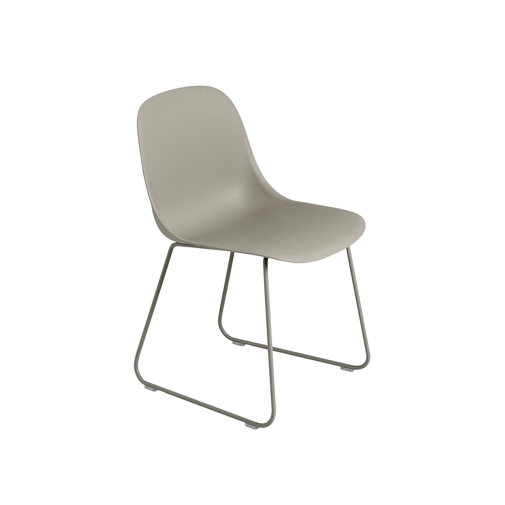 Muuto Fiber Side Chair mit Kufengestell, grauer Design Stuhl für Esszimmer und Büro.