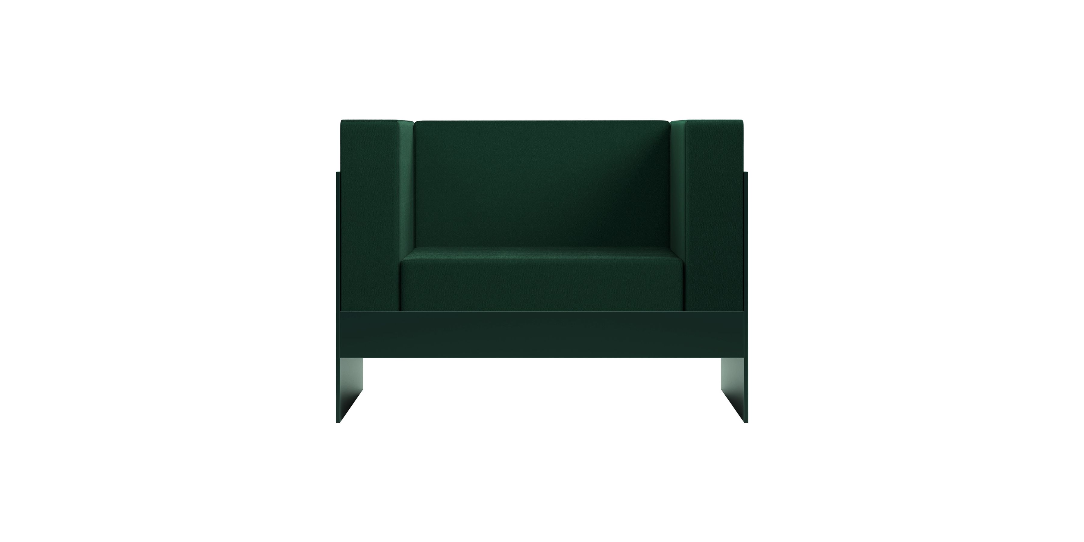 Dunkelgrünes Standard Sofa von New Tendency, minimalistisches Design, bequemes Sitzmöbel für Wohnzimmer und Büro.