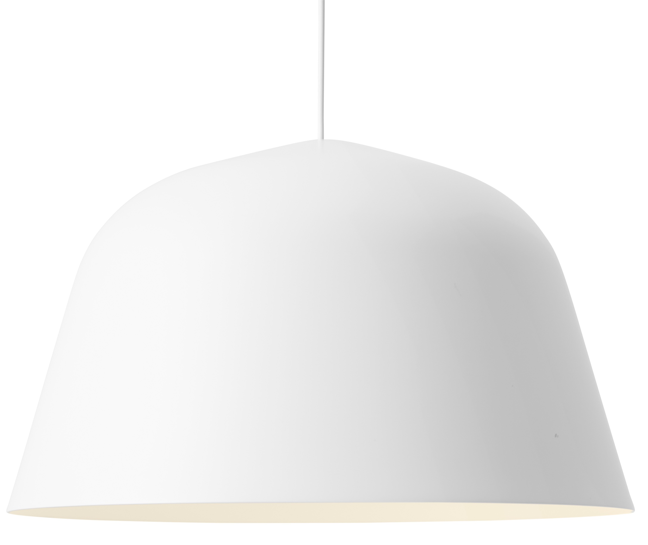 Weiße Ambit Pendelleuchte von Muuto, eine moderne Hängelampe für stilvolle Innenräume.