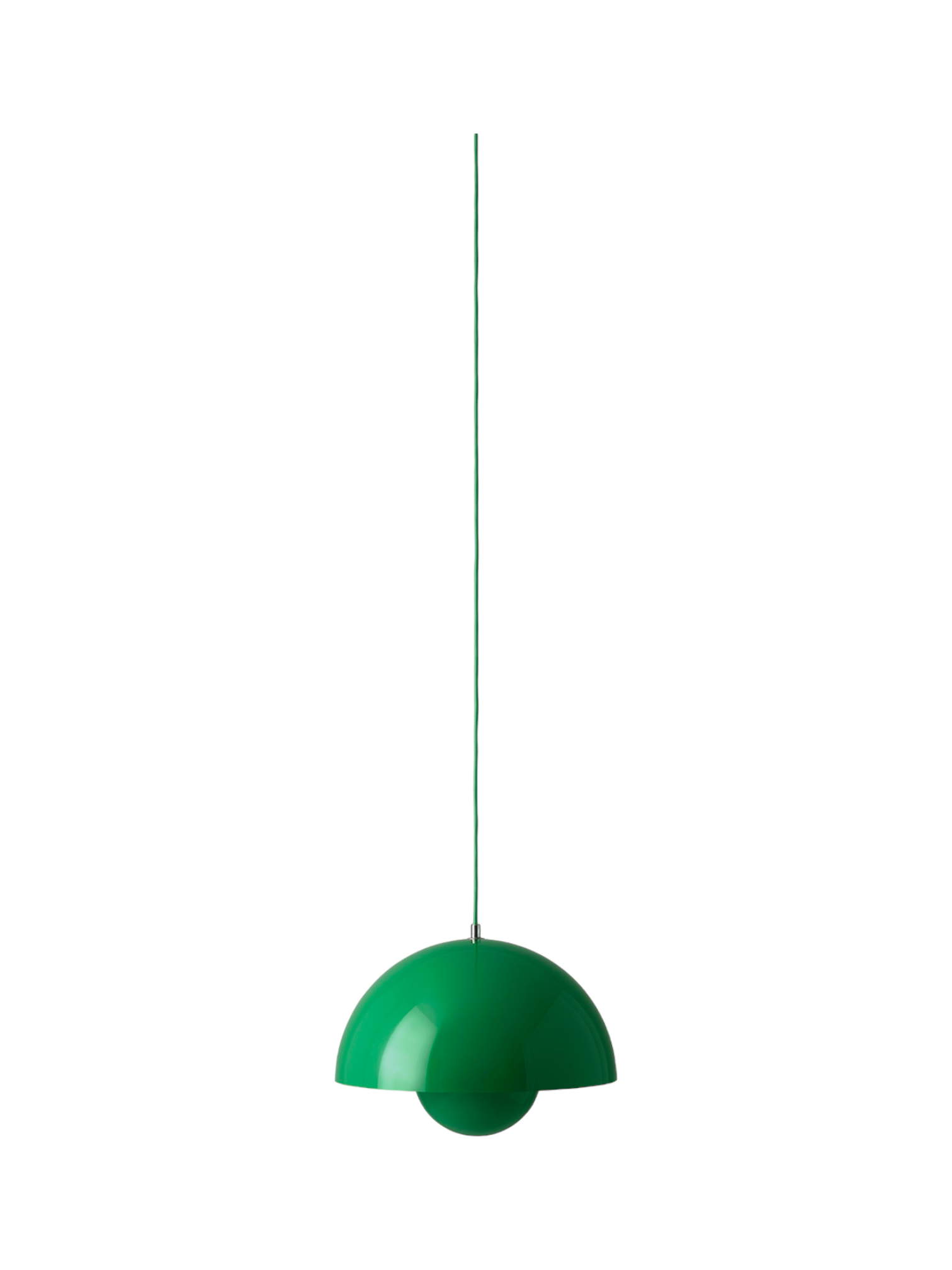 Grüne Flowerpot VP7 Pendelleuchte von AndTradition, moderne Hängelampe für Wohnzimmer und Esszimmer.