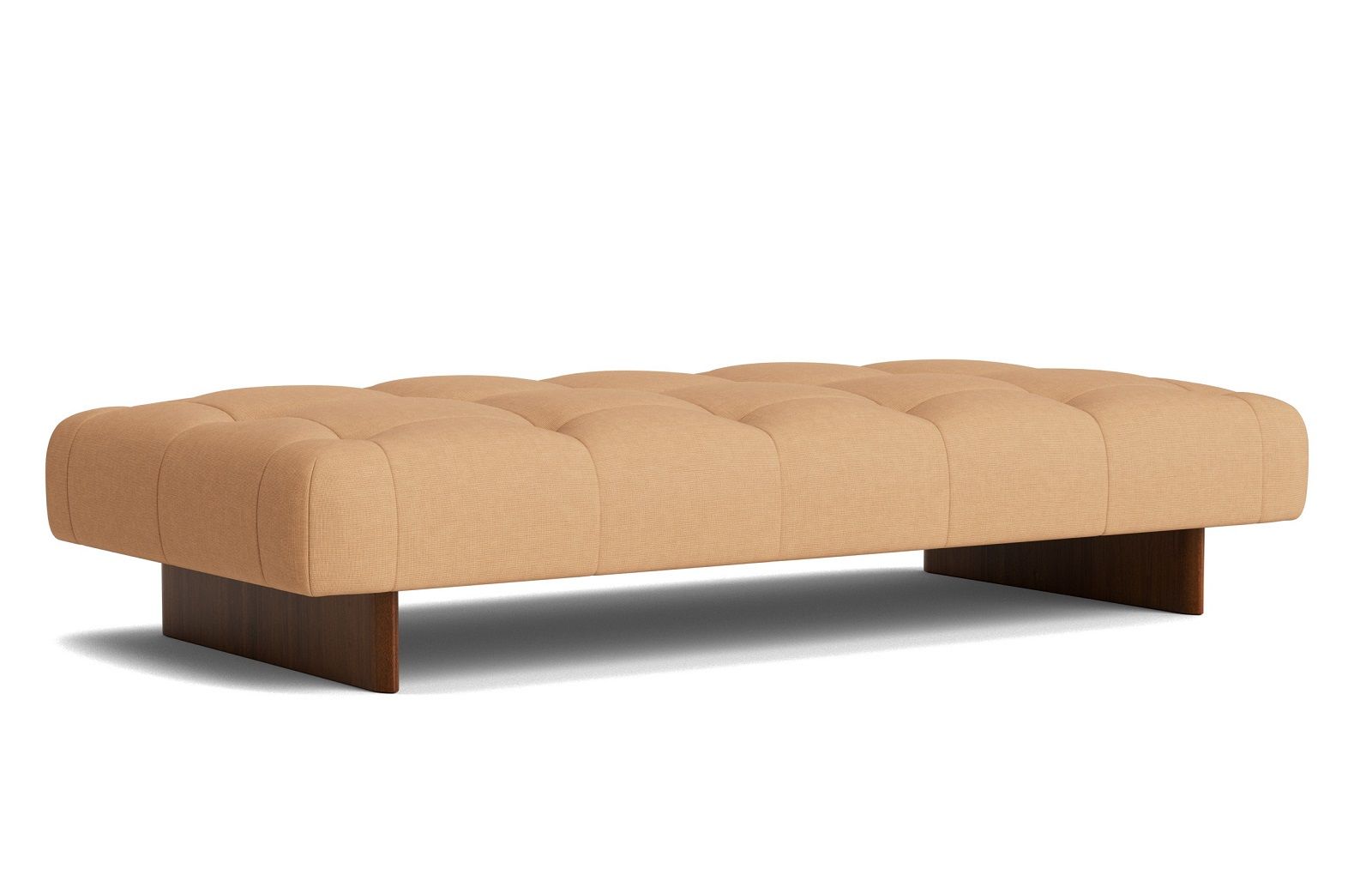 Quilton Daybed Liege von Hay in Beige mit Knopfheftung und Holzfüßen.