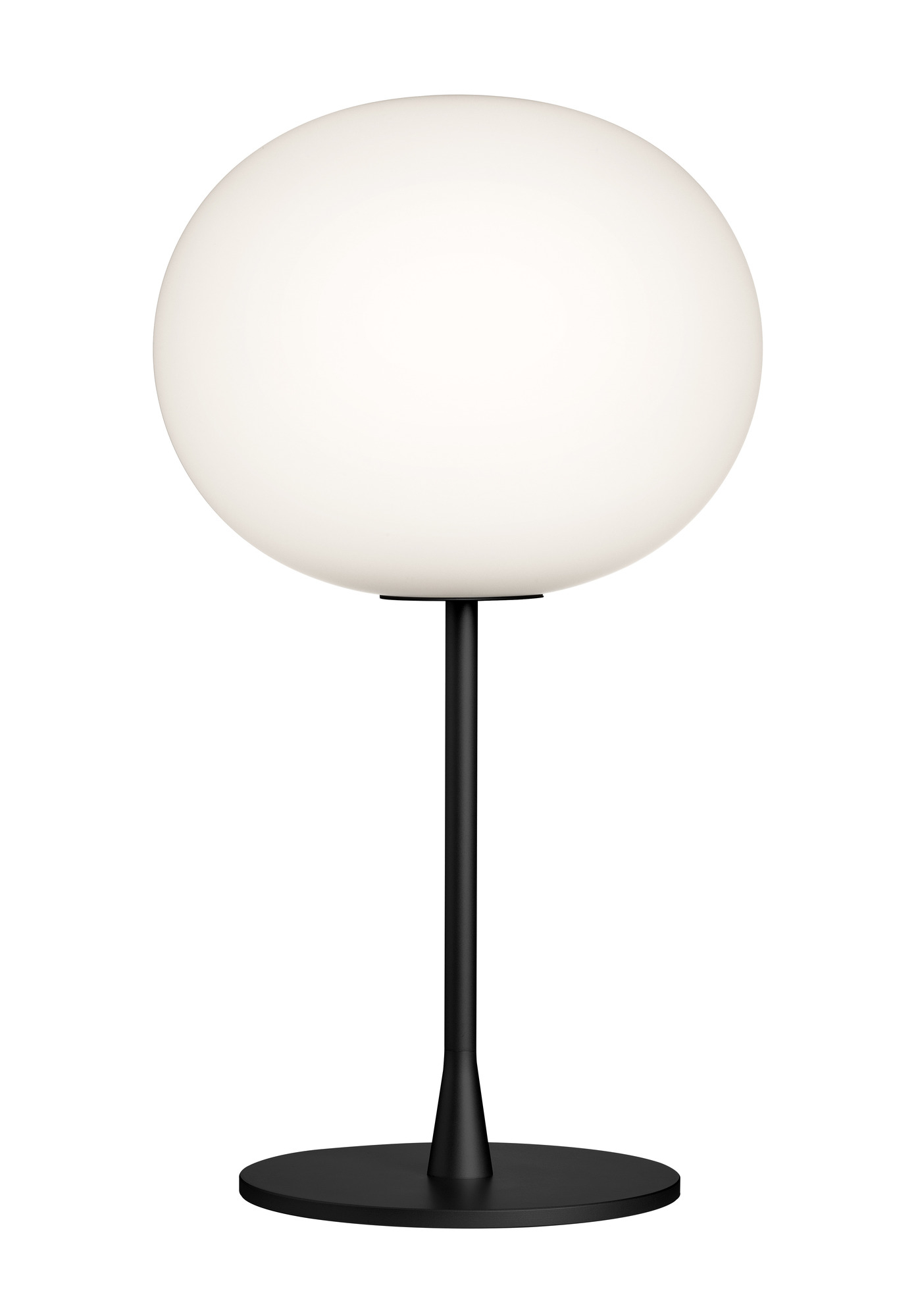 Glo Ball Tischleuchte von Flos in Schwarz: Moderne Tischlampe mit rundem, diffusem Licht.