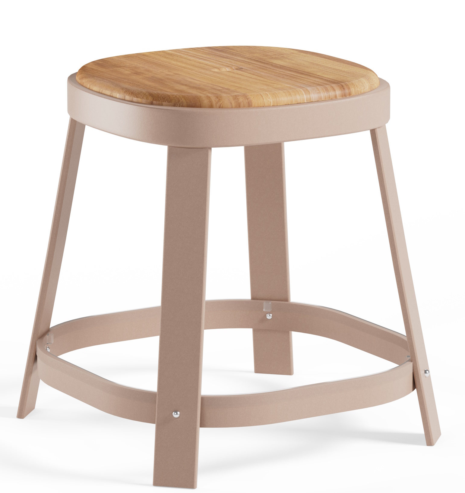 Thor Barhocker niedrig, Outdoor Hocker aus Metall und Holz für Garten und Terrasse.