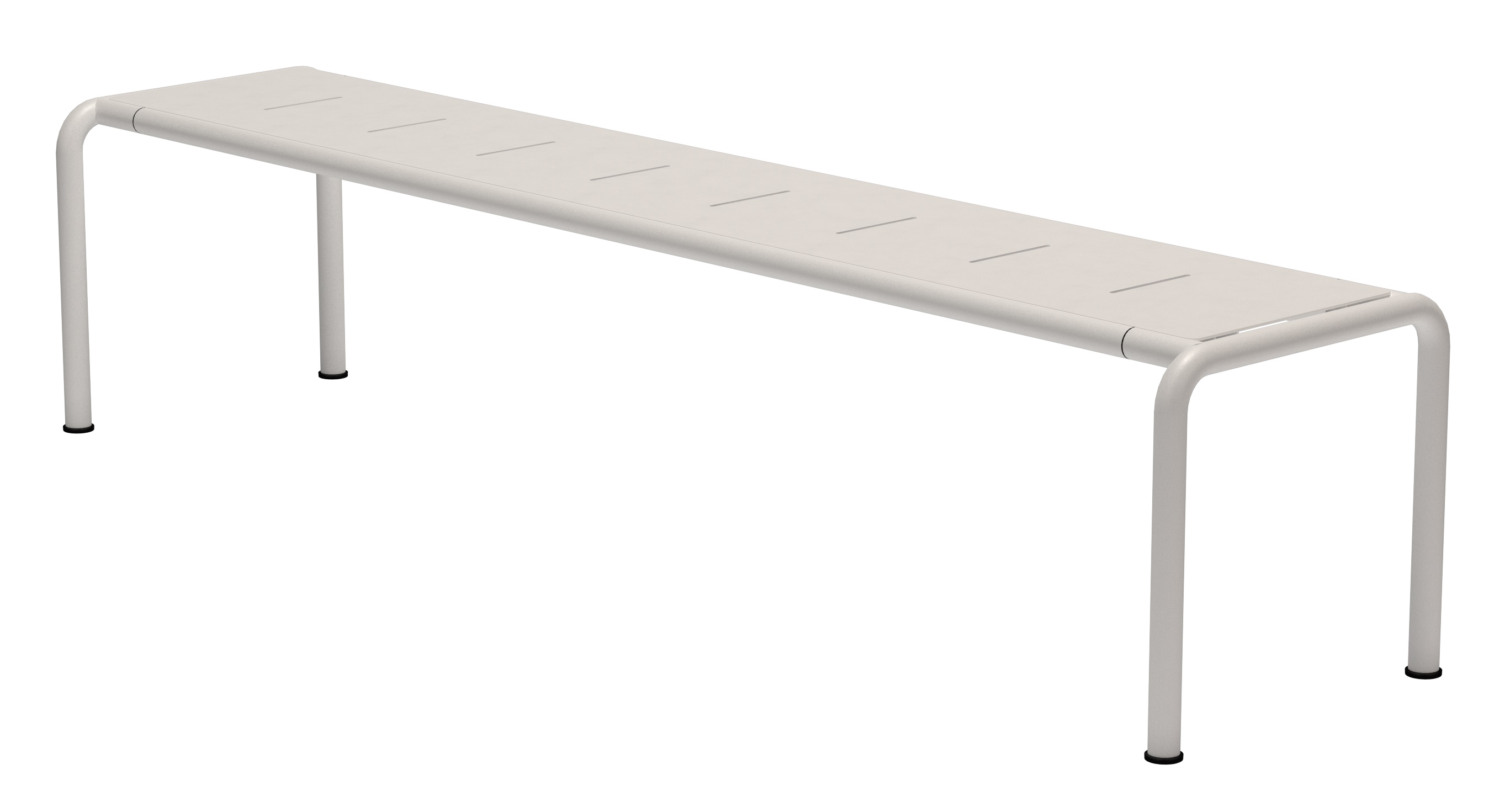 Avanti Bank von Houe: Moderne Outdoor Bank aus Aluminium in Beige.