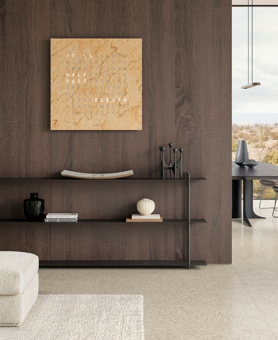 Earth 90 Creator's Edition wandklok / Tijdsobject Duits QLOCKTWO