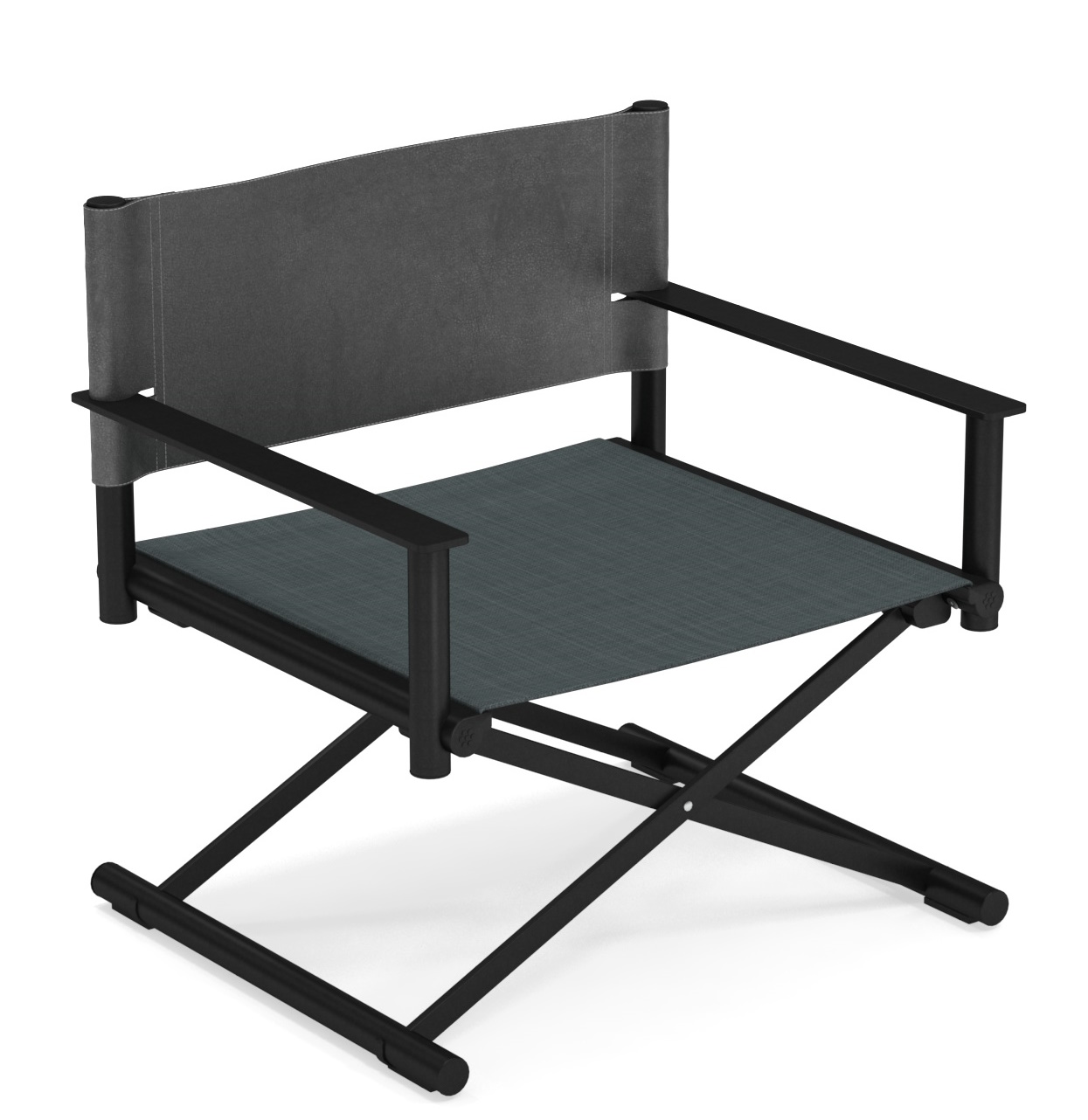 Terra Lounge Chair von Emu, grauer Outdoor Sessel mit Armlehnen und schwarzem Metallgestell.