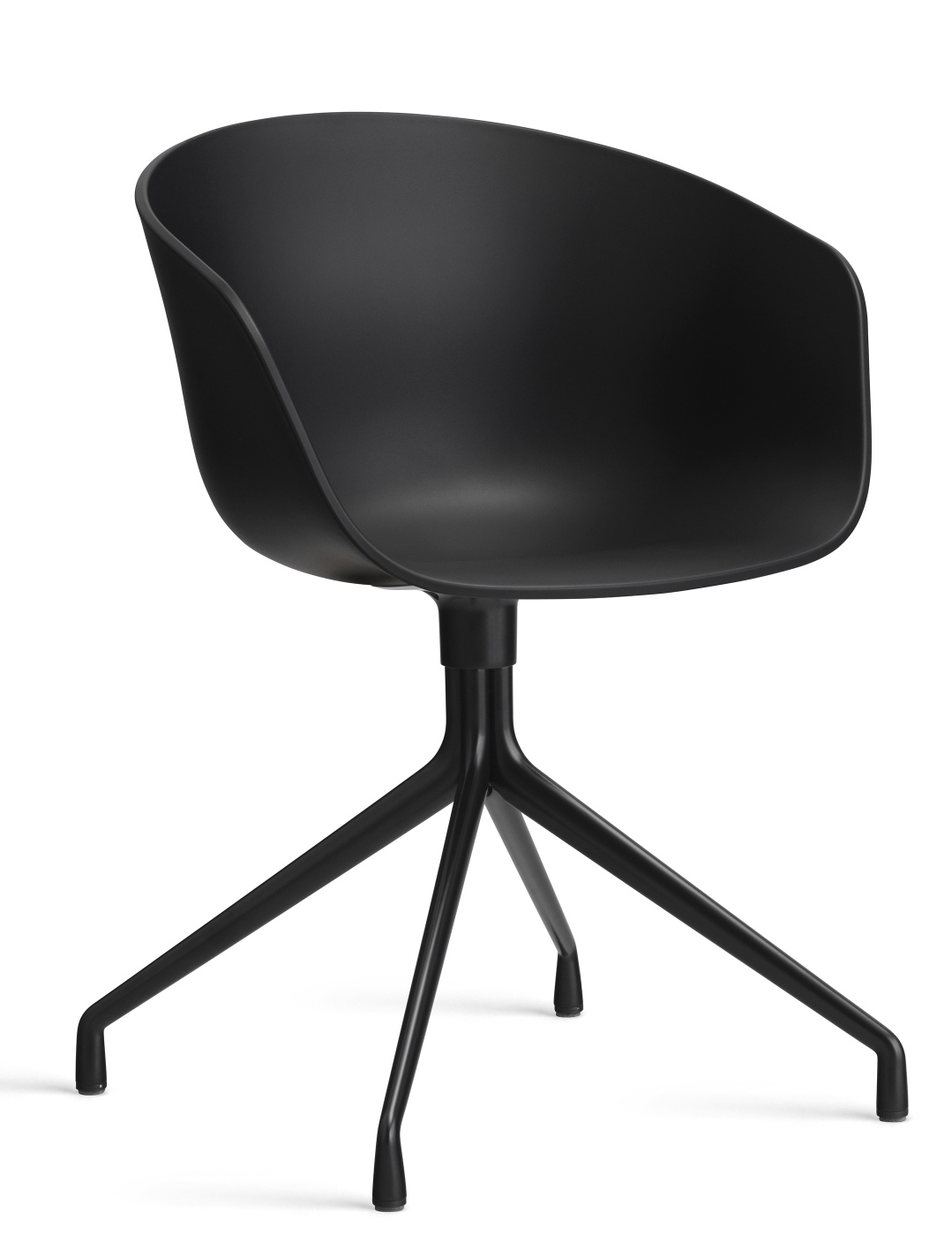 Schwarzer About A Chair AAC20 Stuhl von Hay mit vierbeinigen Untergestell für Esszimmer und Büro.