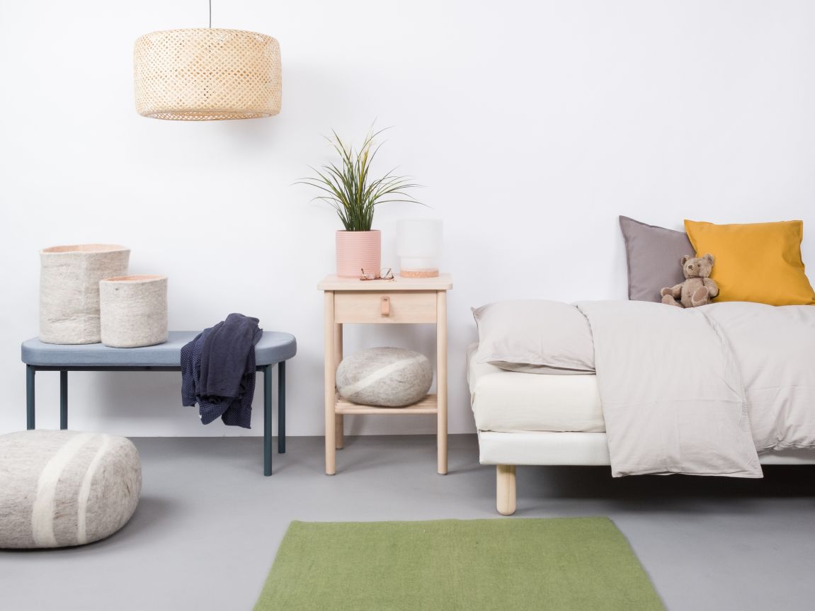 Mono rechthoekig viltkleed 160 x 230 cm myfelt Kaspar (groen)
