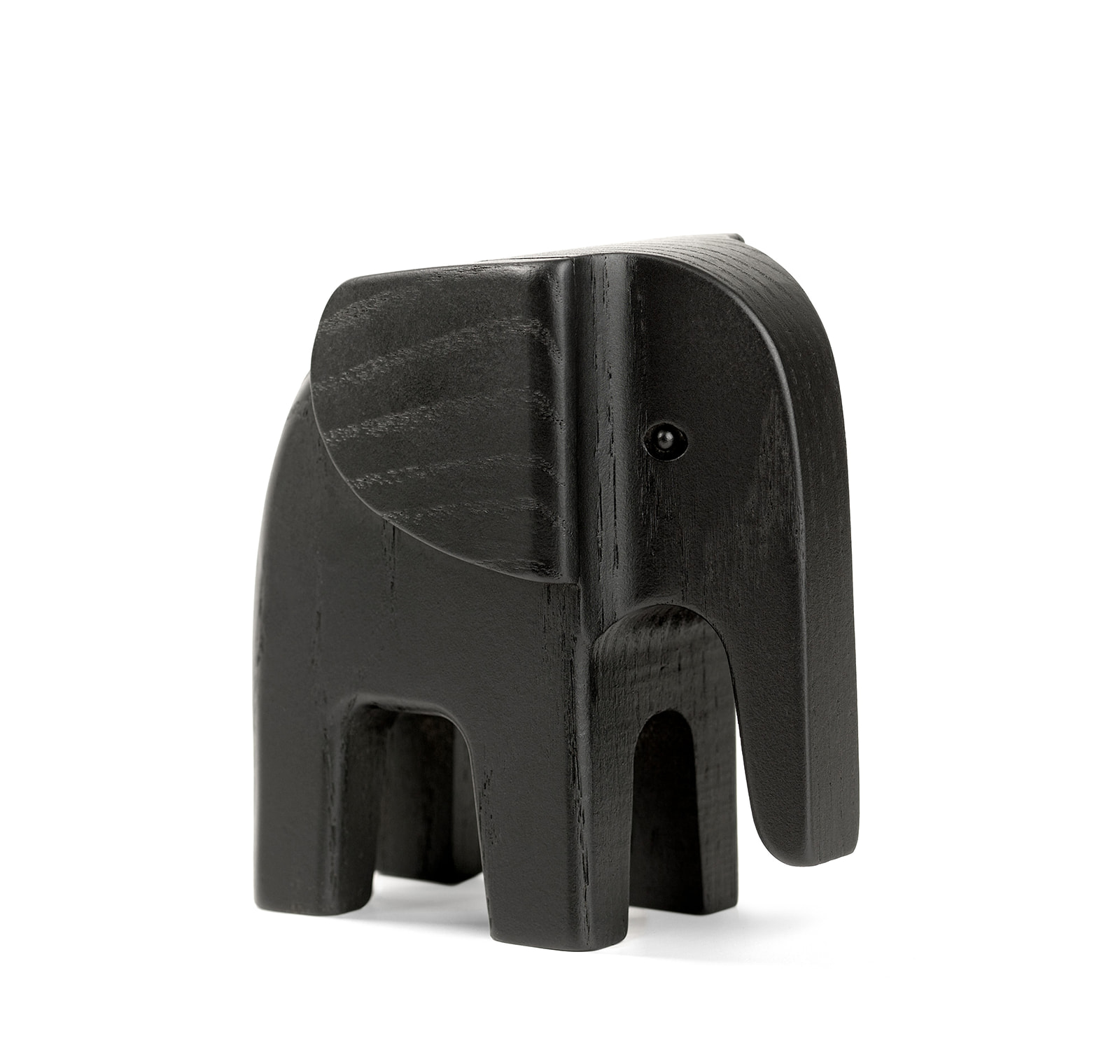 Schwarzer Holz-Elefant von Novoform, minimalistische Deko-Figur, handgefertigt und ein stilvolles Einzelstück für Ihr Zuhause.