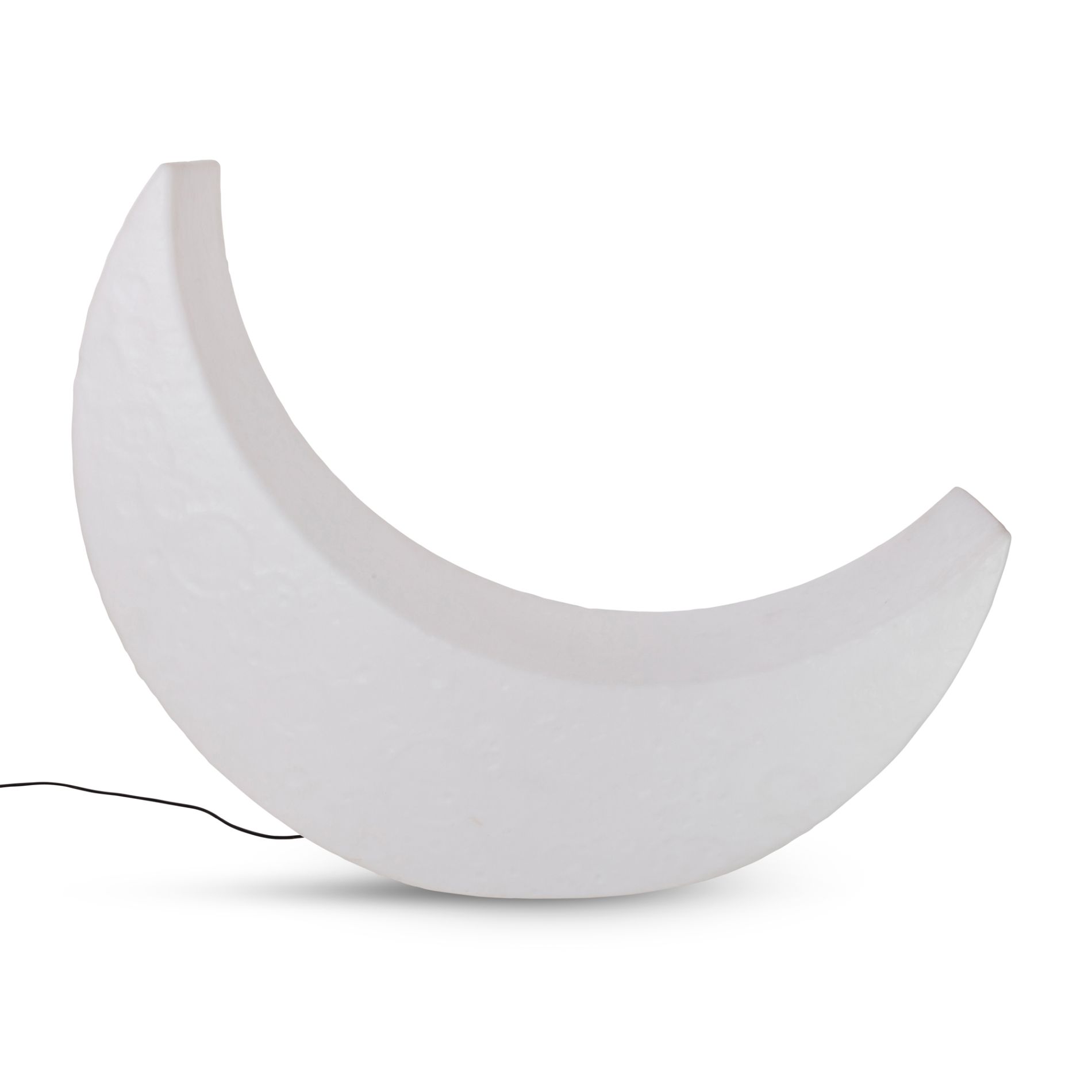 Weiße Mondsichel Lampe von Seletti, moderne Leuchte für stimmungsvolle Beleuchtung im Innenbereich.