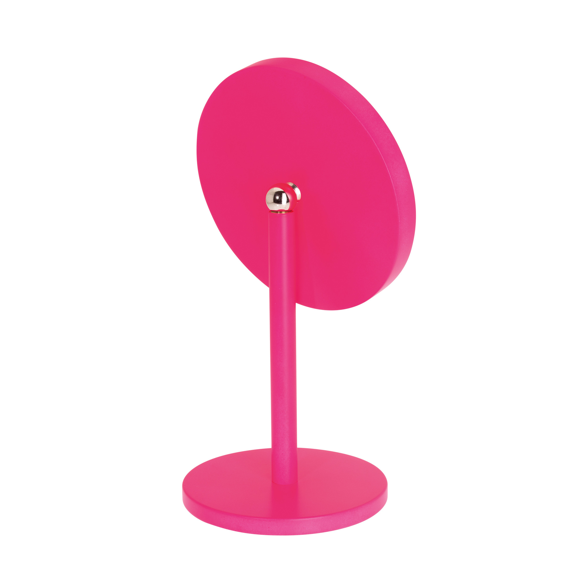 Pinkfarbener Schönbuch Beauty Schminkspiegel mit rundem Standfuß und Spiegel, ideal für Bad und Kosmetik.
