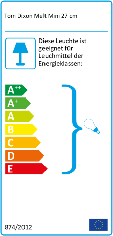 Energieeffizienzlabel der Tom Dixon Melt LED Hängeleuchte.