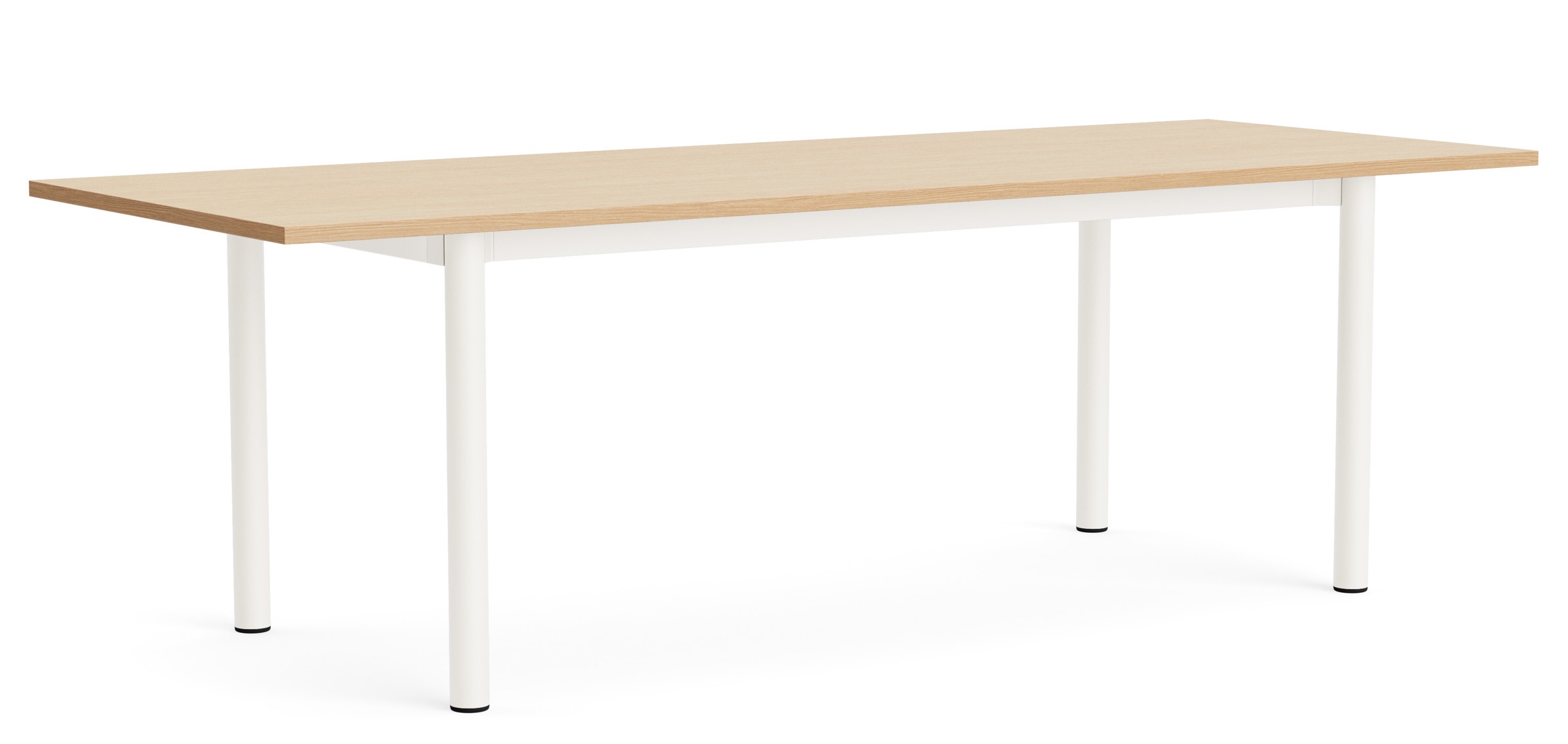 Annex Esstisch von Hay mit heller Tischplatte und weißen Beinen im modernen Design.