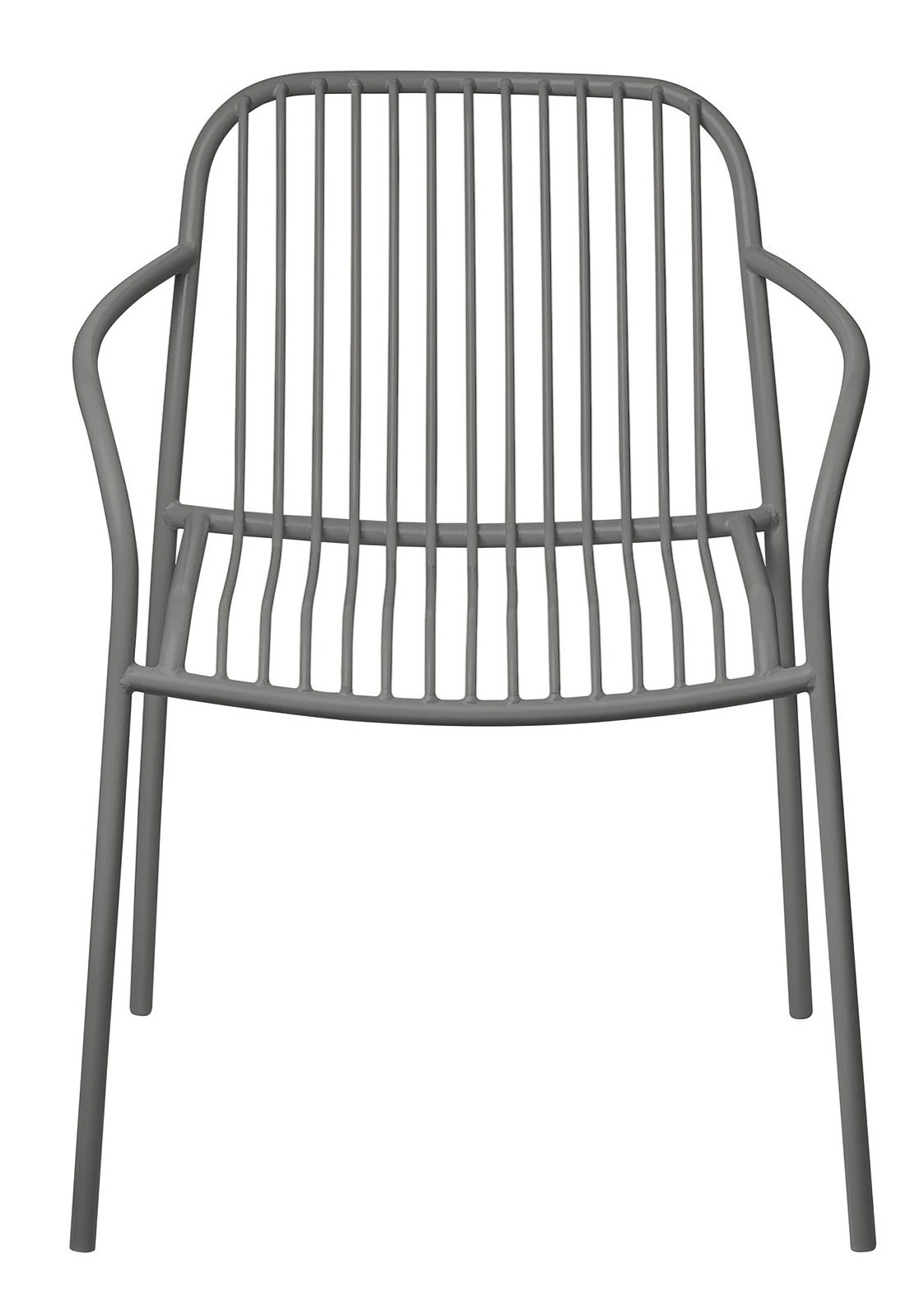 Blomus Yua Armlehnstuhl für den Außenbereich, moderner Drahtstuhl in Grau, Gartenmöbel für Terrasse.