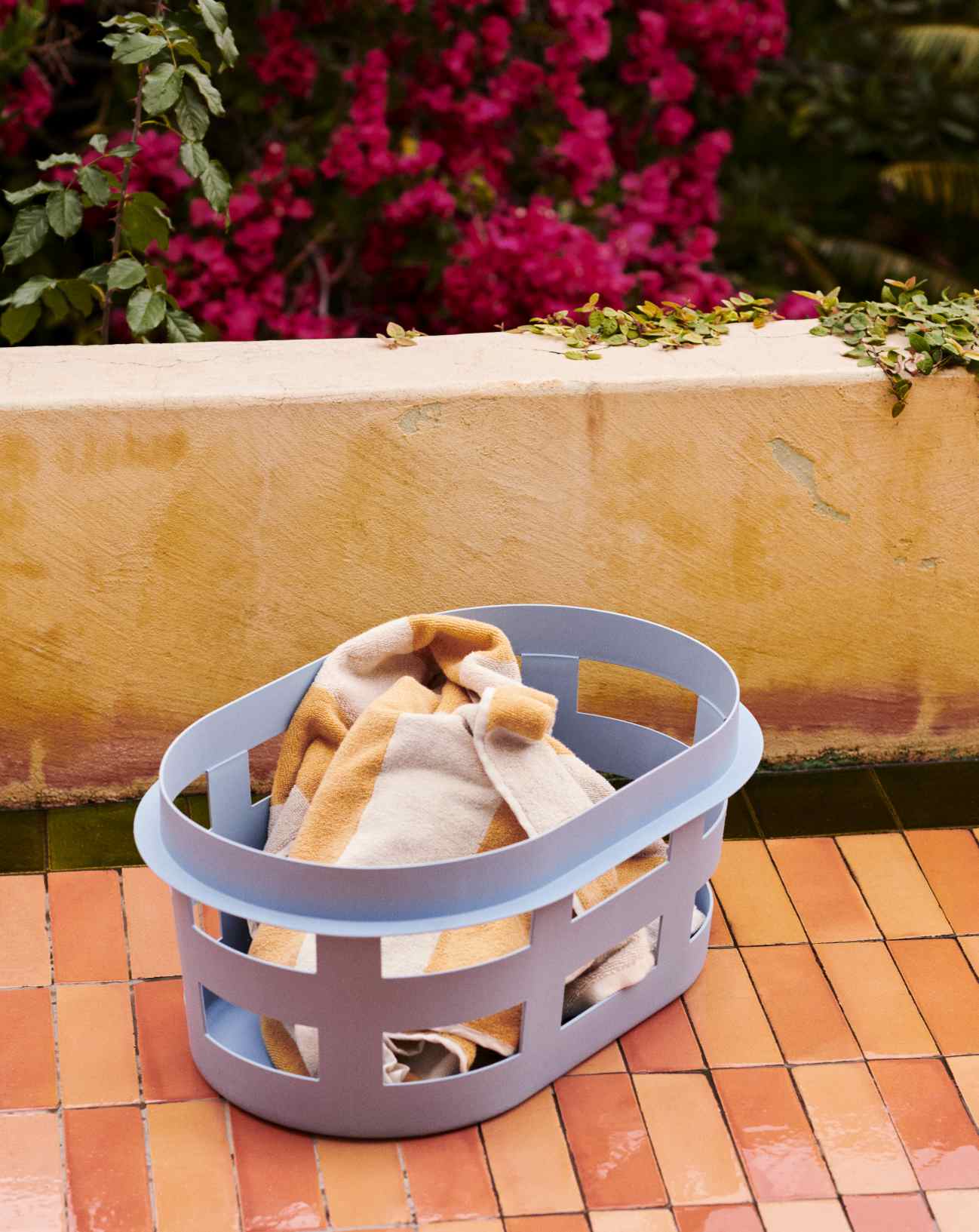 Waskorf S RECYCLED Hay Soft blauw
