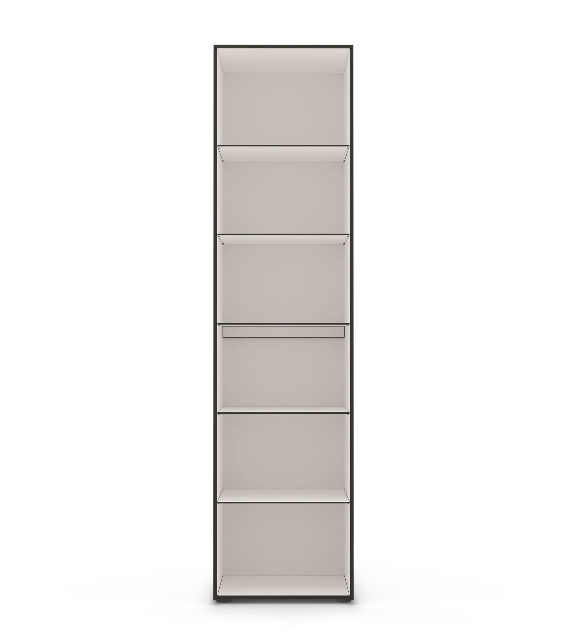 Anthrazitfarbener Ordo Gartenschrank mit fünf Regalböden von Conmoto, ideal für die Gartenaufbewahrung.