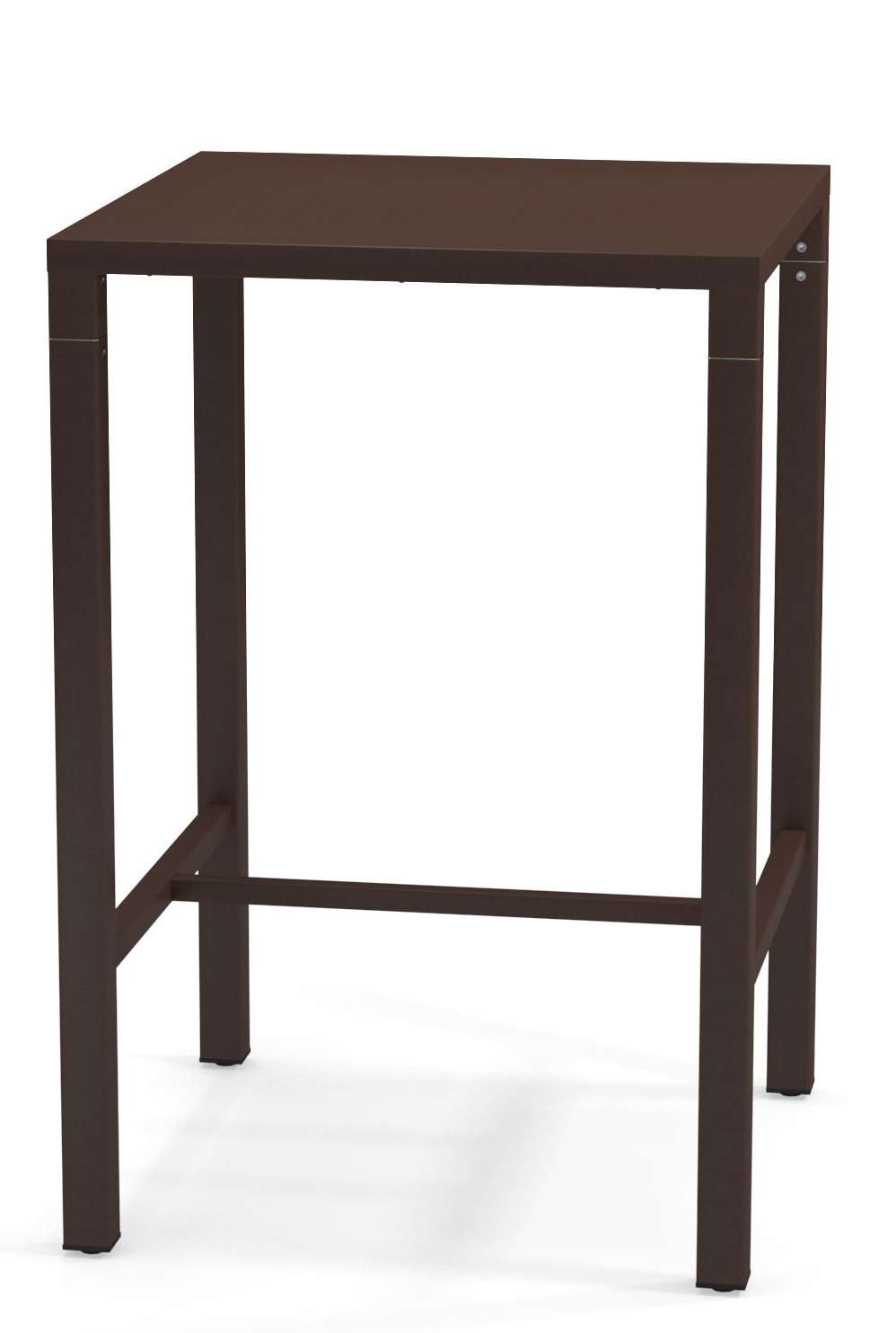 Nova Hochtisch Outdoor Emu, brauner, minimalistischer Stehtisch für den Garten oder die Terrasse.