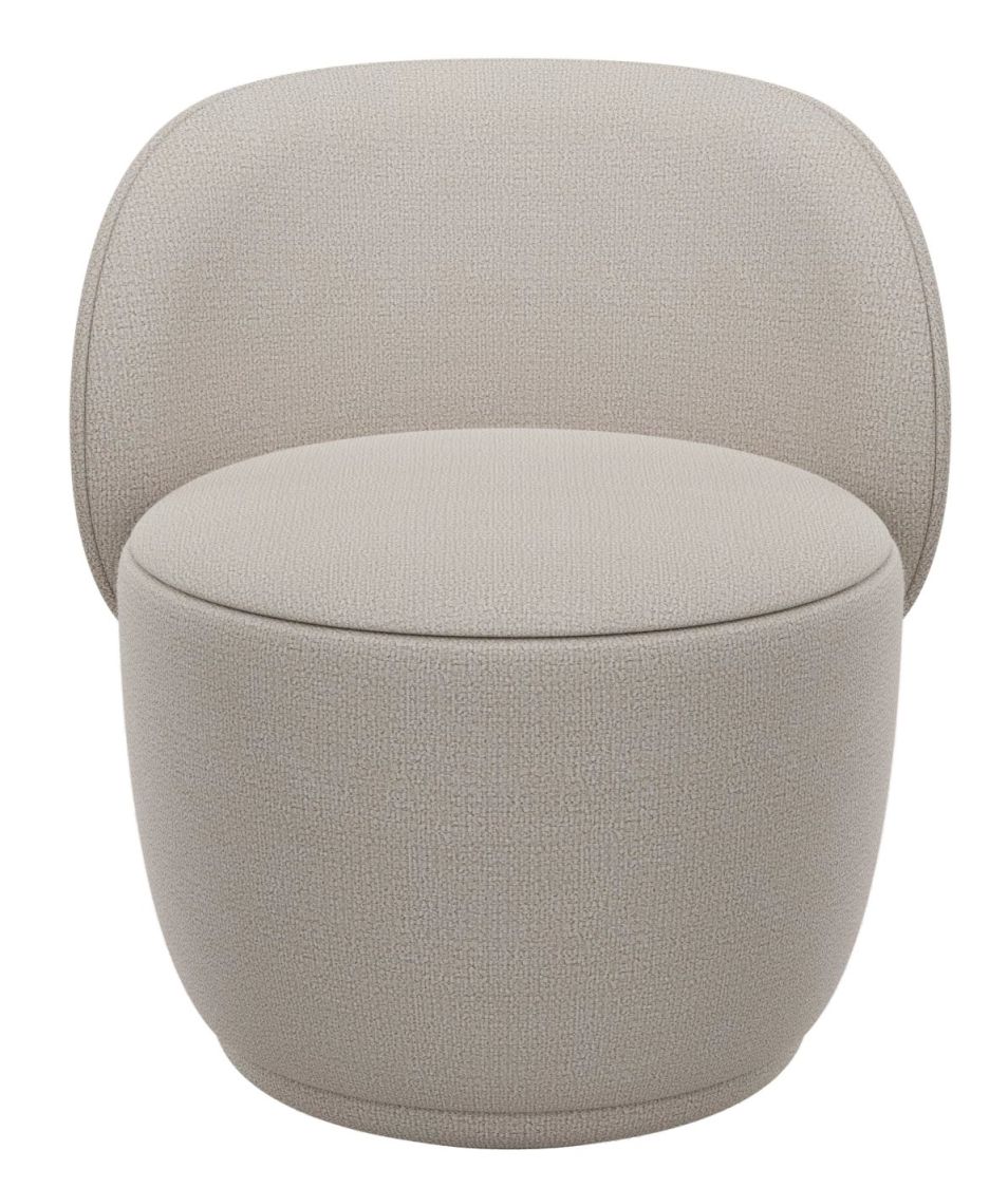 Blomus Kuon Sessel, beige, moderner Loungesessel mit runder Form und Textilbezug.