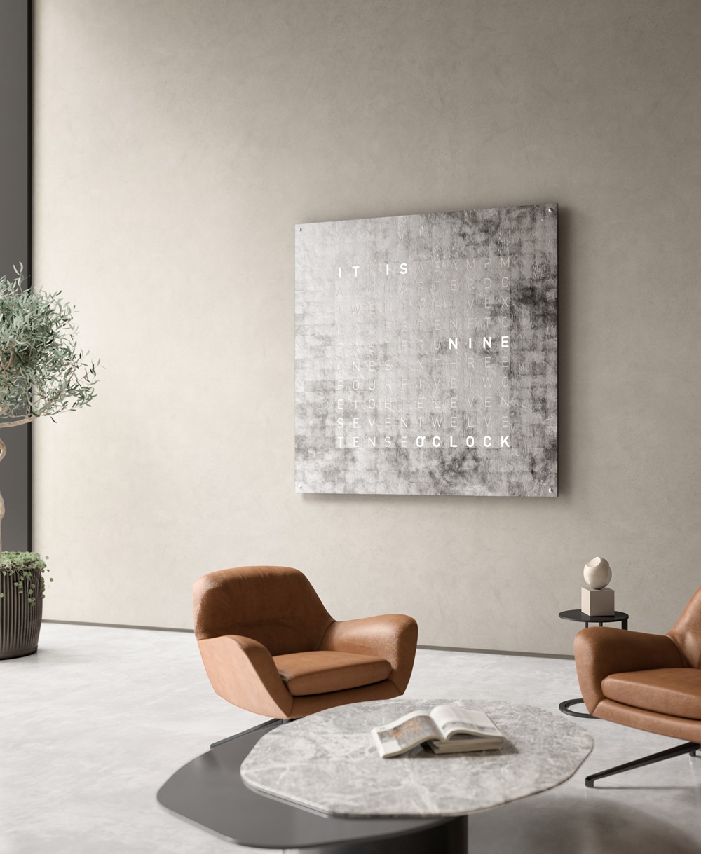 Earth 180 Creator's Edition wandklok / Tijdsobject Duits QLOCKTWO