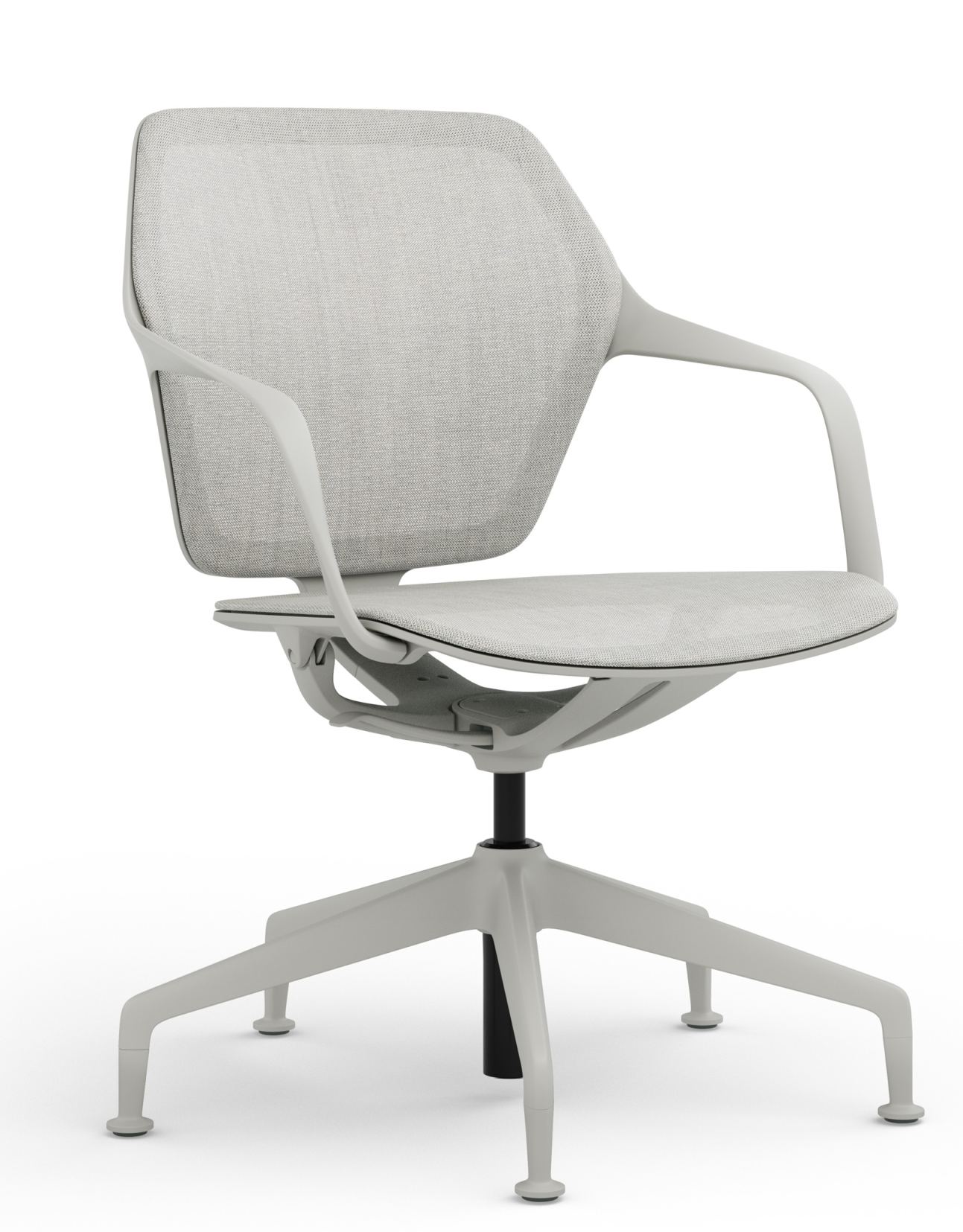 Ray Work 9220 Bürodrehstuhl von Brunner in Grau mit Armlehnen und Netzrücken für ergonomisches Sitzen.