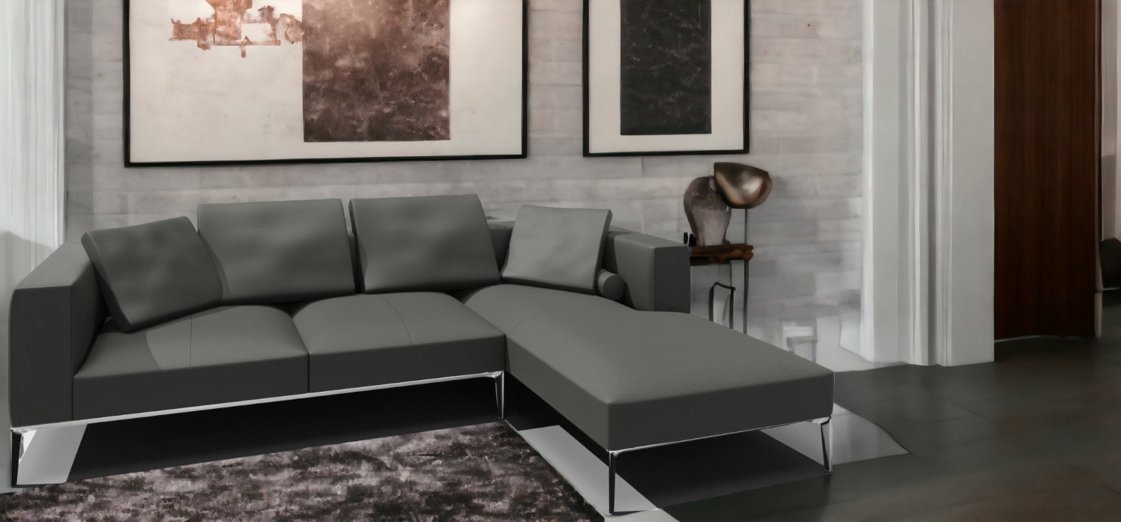 Jaan Living driezitsbank met 2 rugkussens, 2 comfortkussens en 2 comfortrollen, combinatie A21, Walter Knoll 